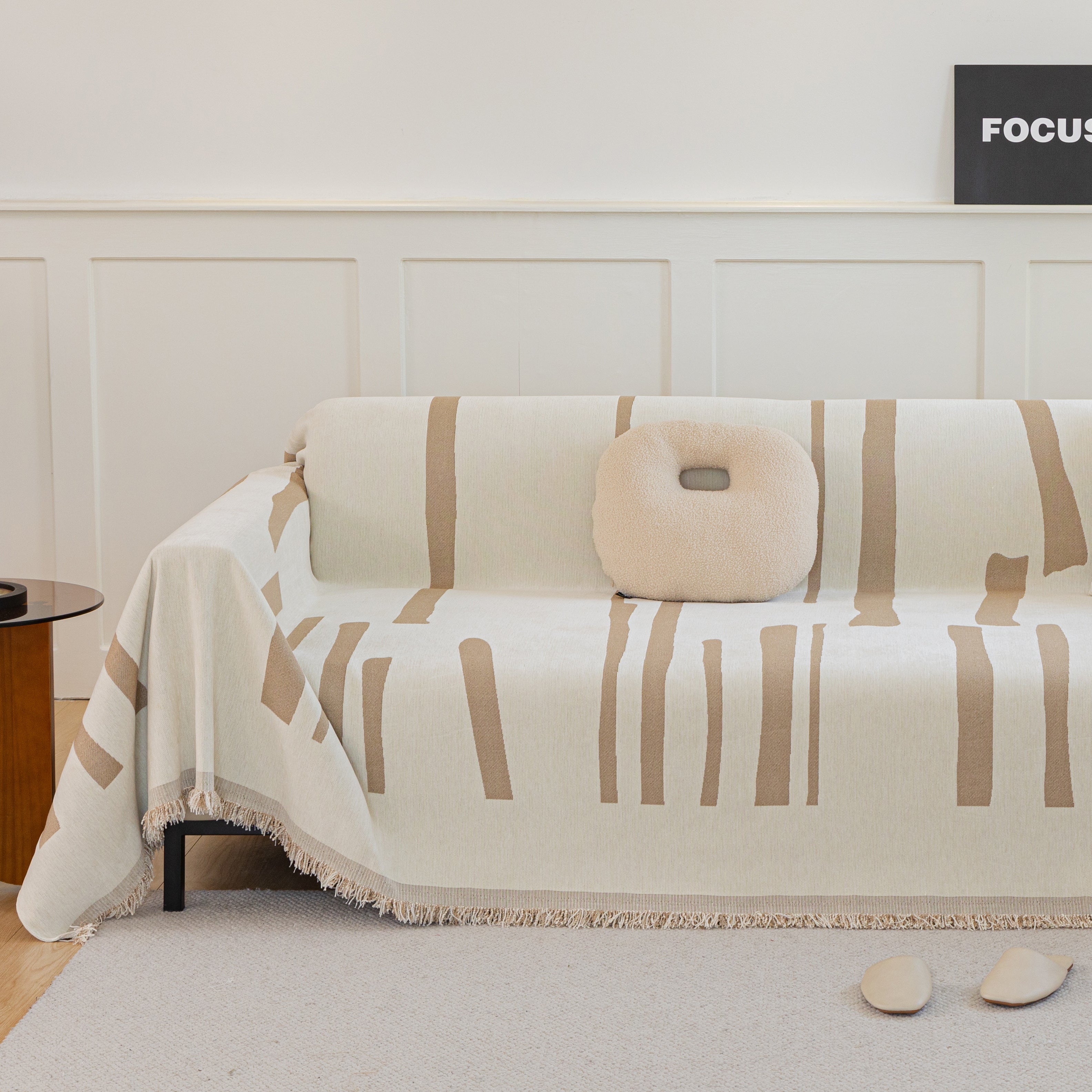 Soft Cozy Chenille Throw Cover For Couch With Tassel Accents, Dustproof Soft Throws For Sofa