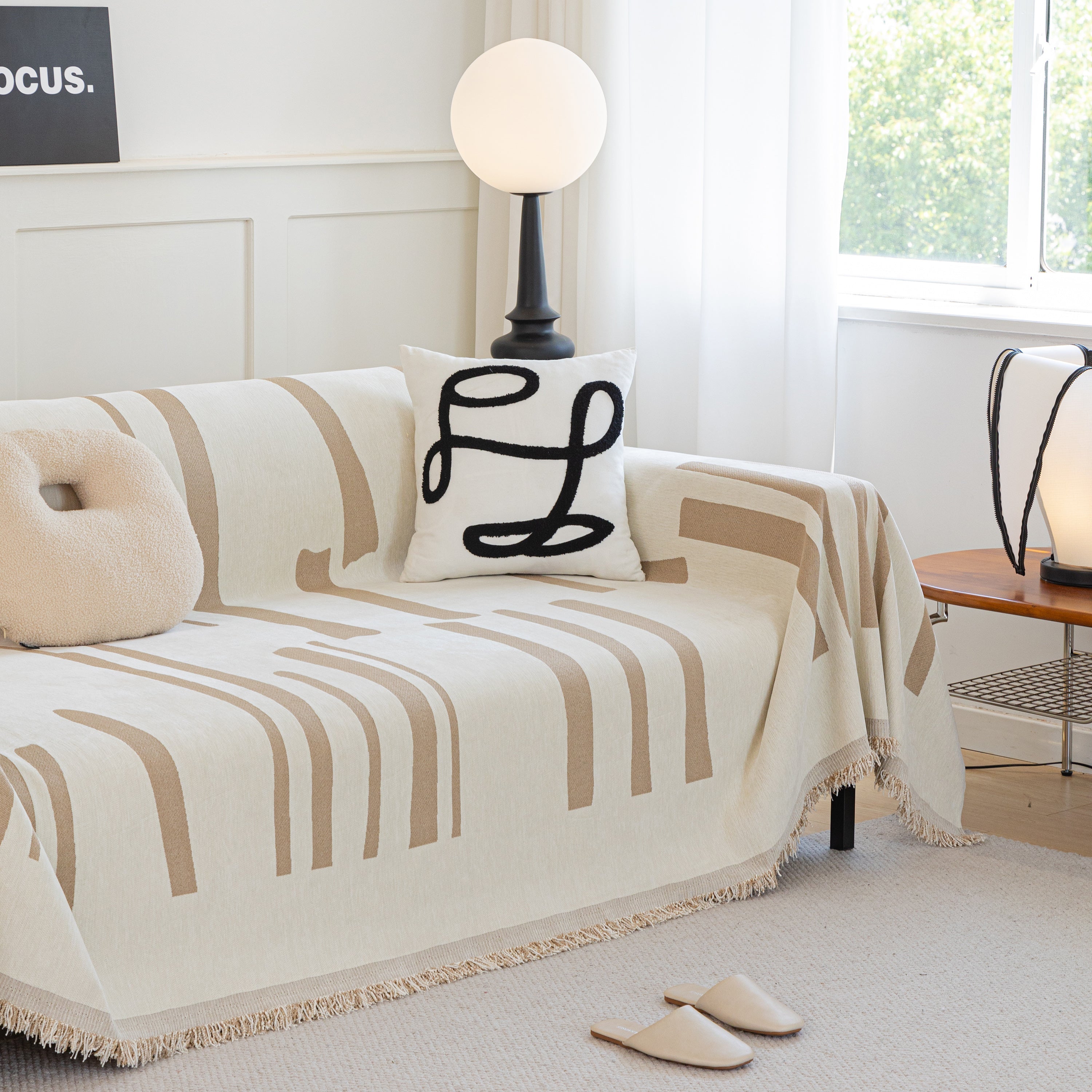 Soft Cozy Chenille Throw Cover For Couch With Tassel Accents, Dustproof Soft Throws For Sofa