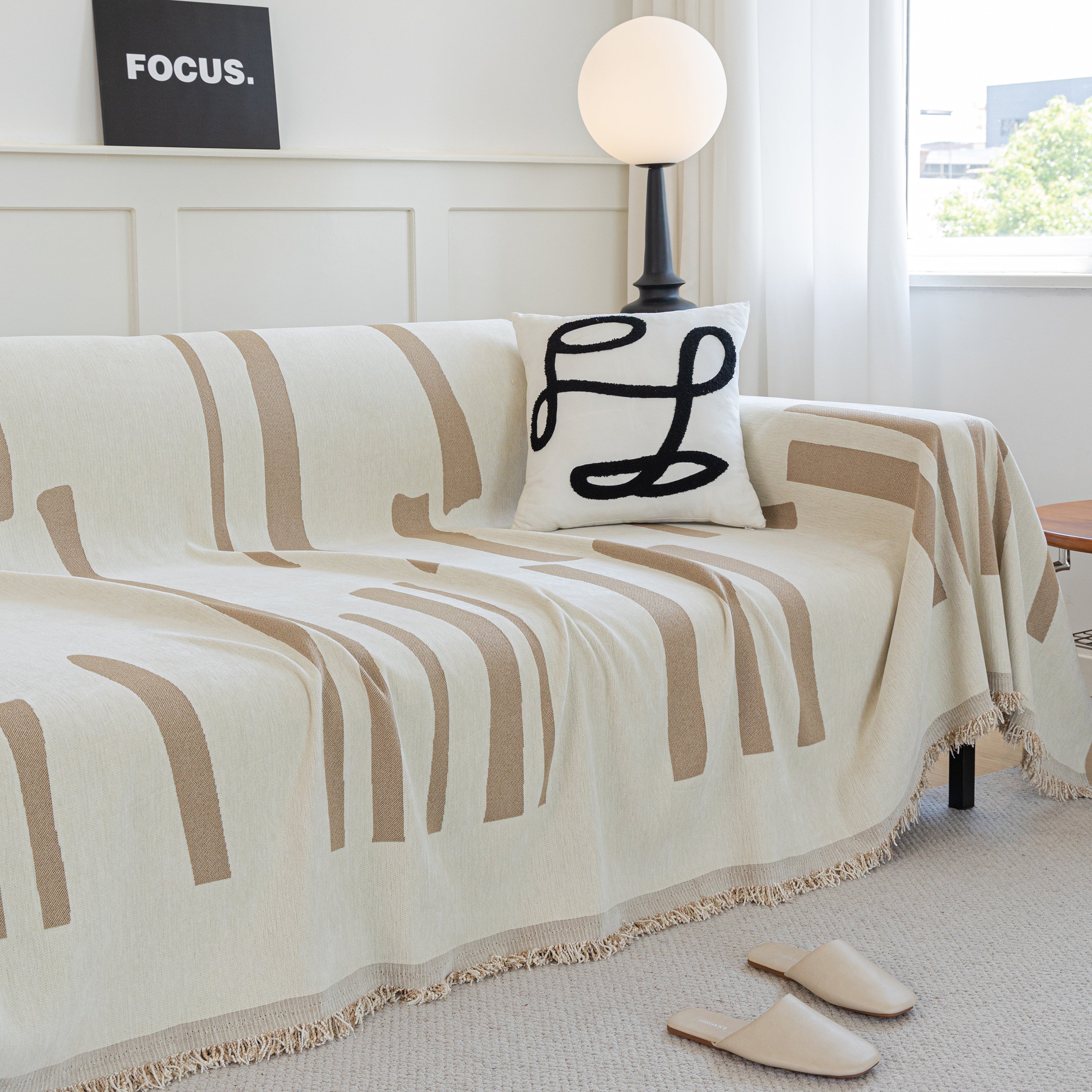 Soft Cozy Chenille Throw Cover For Couch With Tassel Accents, Dustproof Soft Throws For Sofa