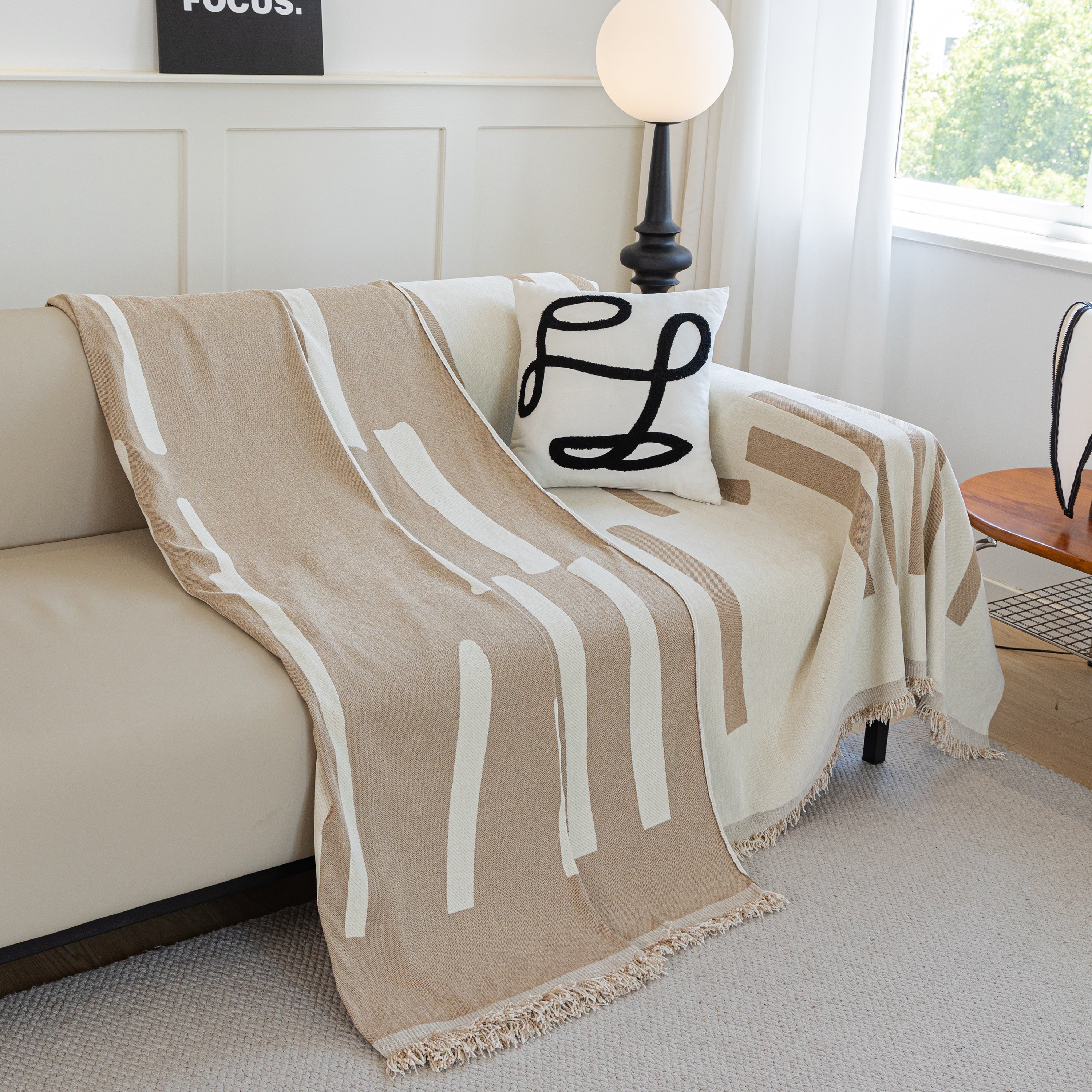 Soft Cozy Chenille Throw Cover For Couch With Tassel Accents, Dustproof Soft Throws For Sofa