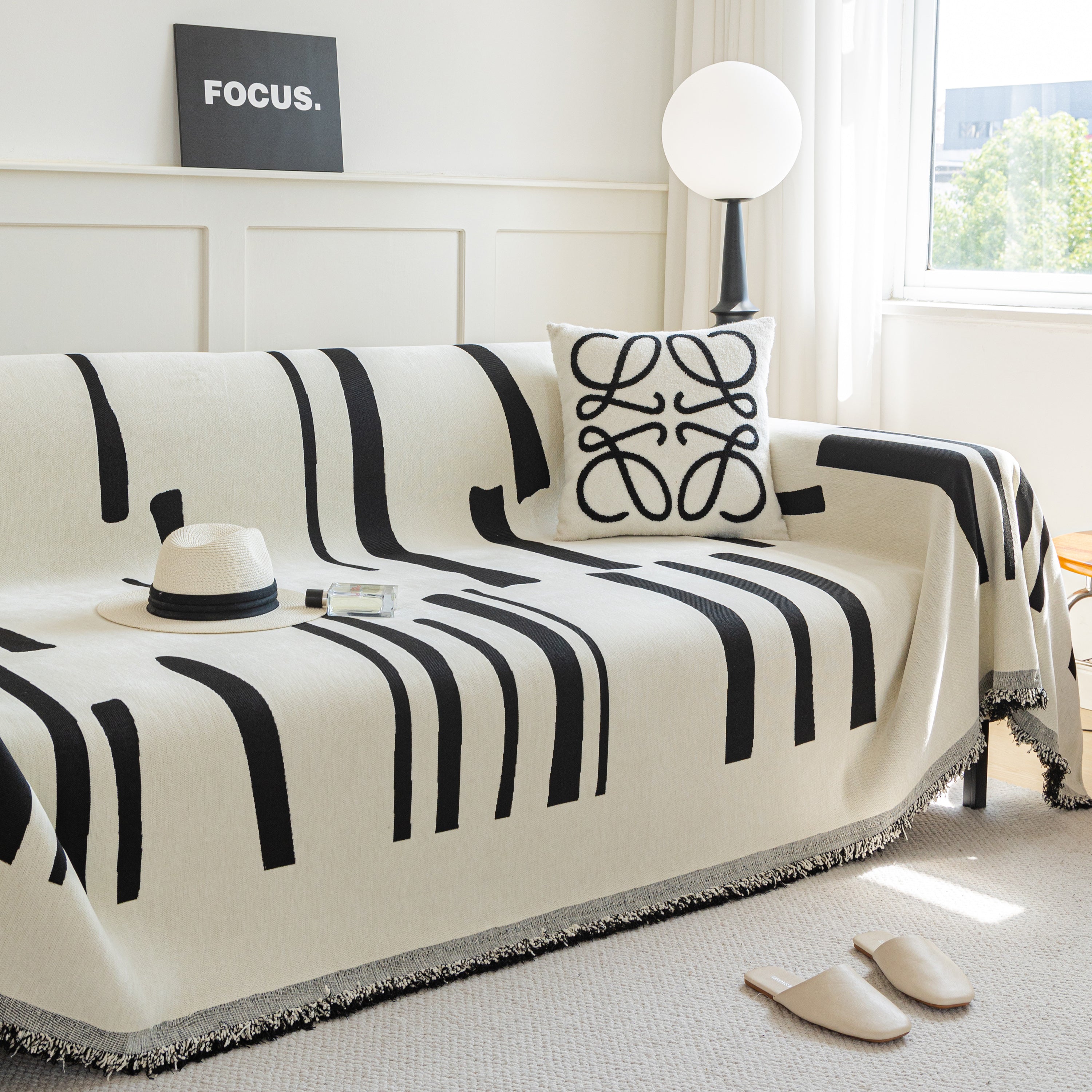 Soft Cozy Chenille Throw Cover For Couch With Tassel Accents, Dustproof Soft Throws For Sofa