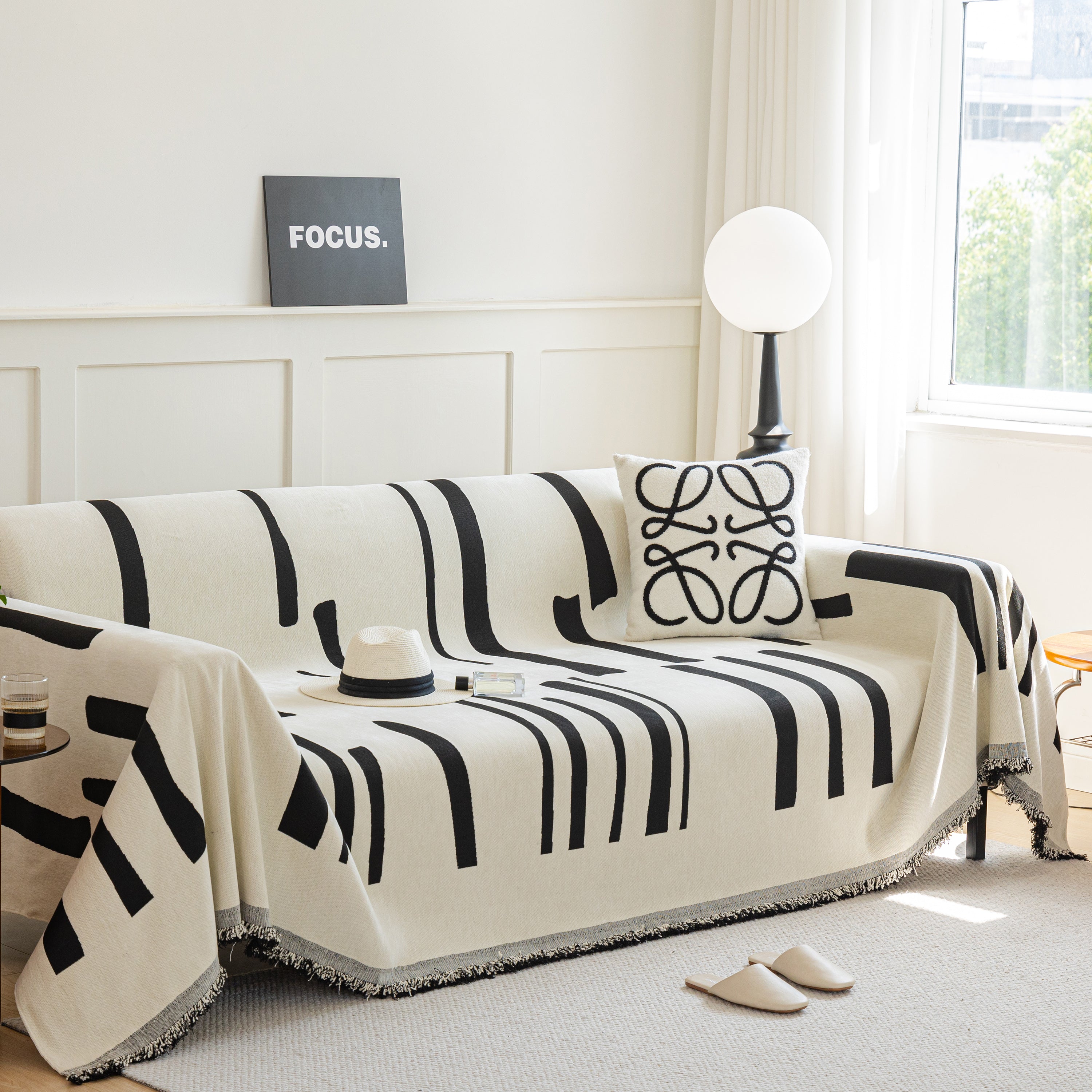 Soft Cozy Chenille Throw Cover For Couch With Tassel Accents, Dustproof Soft Throws For Sofa