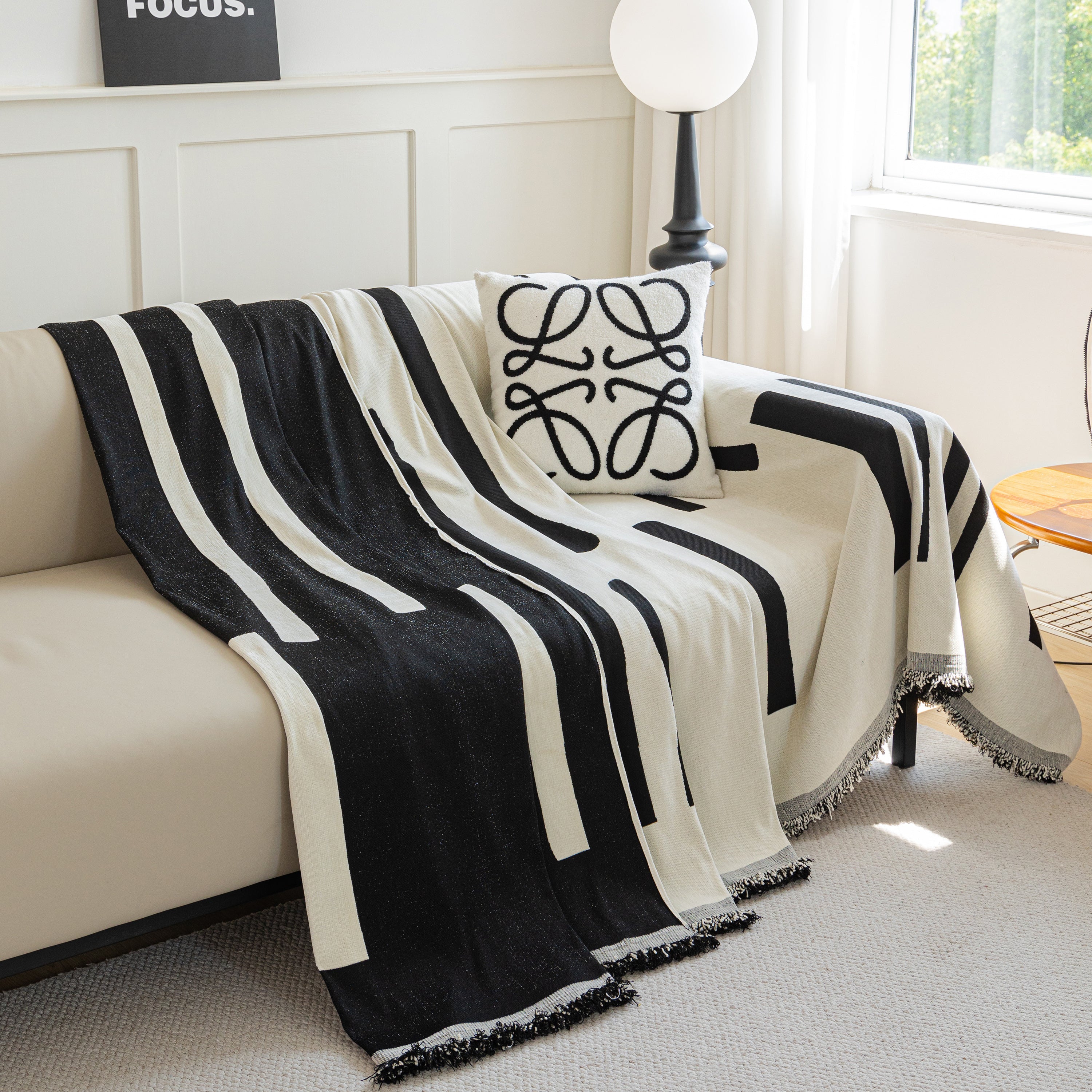 Soft Cozy Chenille Throw Cover For Couch With Tassel Accents, Dustproof Soft Throws For Sofa