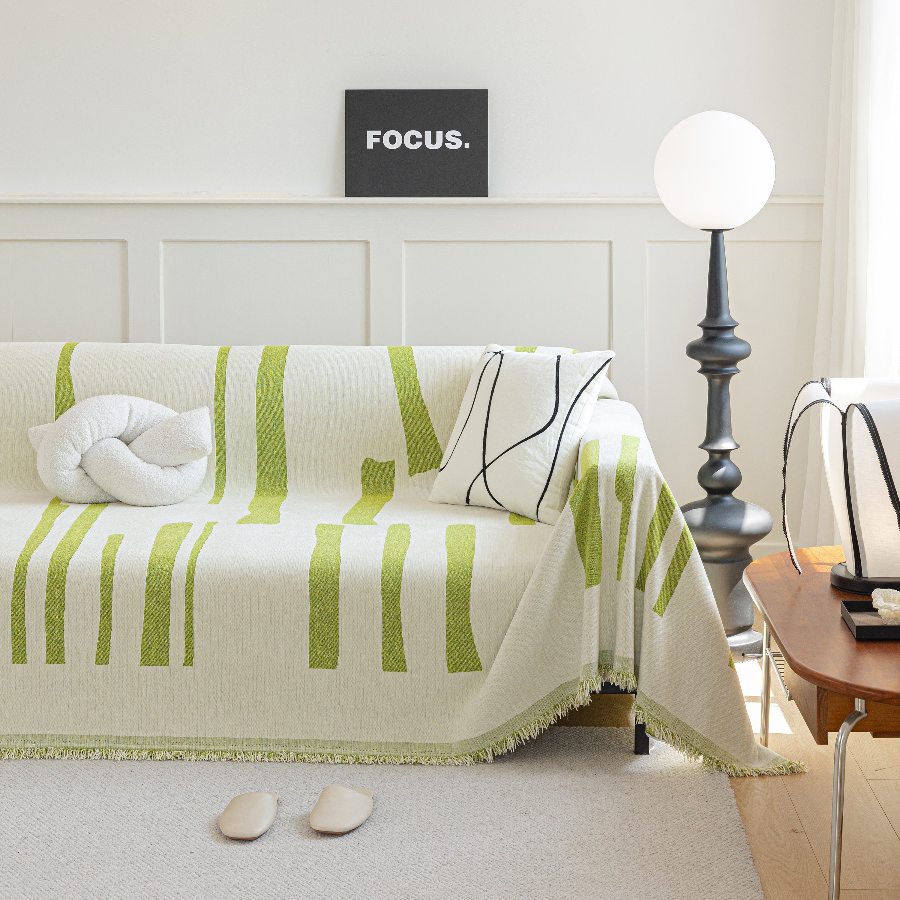 Soft Cozy Chenille Throw Cover For Couch With Tassel Accents, Dustproof Soft Throws For Sofa
