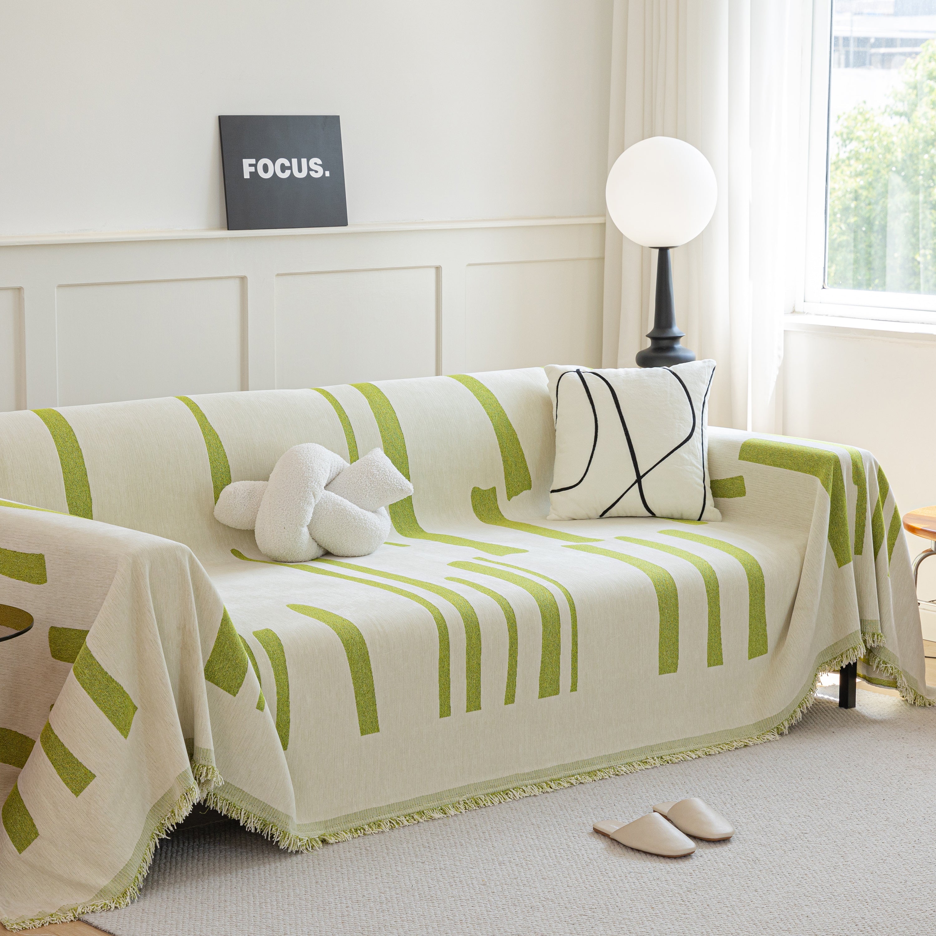 Soft Cozy Chenille Throw Cover For Couch With Tassel Accents, Dustproof Soft Throws For Sofa