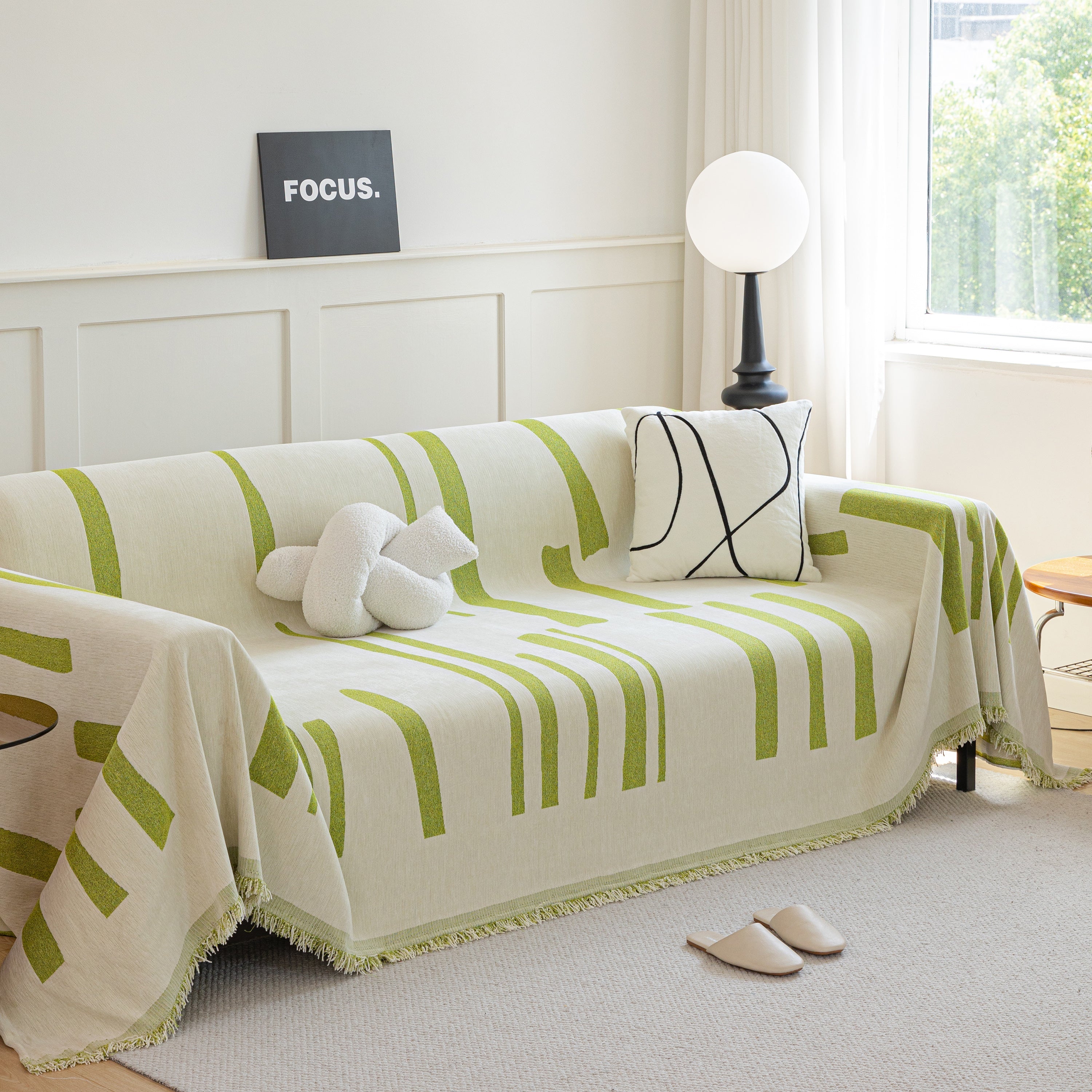 Soft Cozy Chenille Throw Cover For Couch With Tassel Accents, Dustproof Soft Throws For Sofa