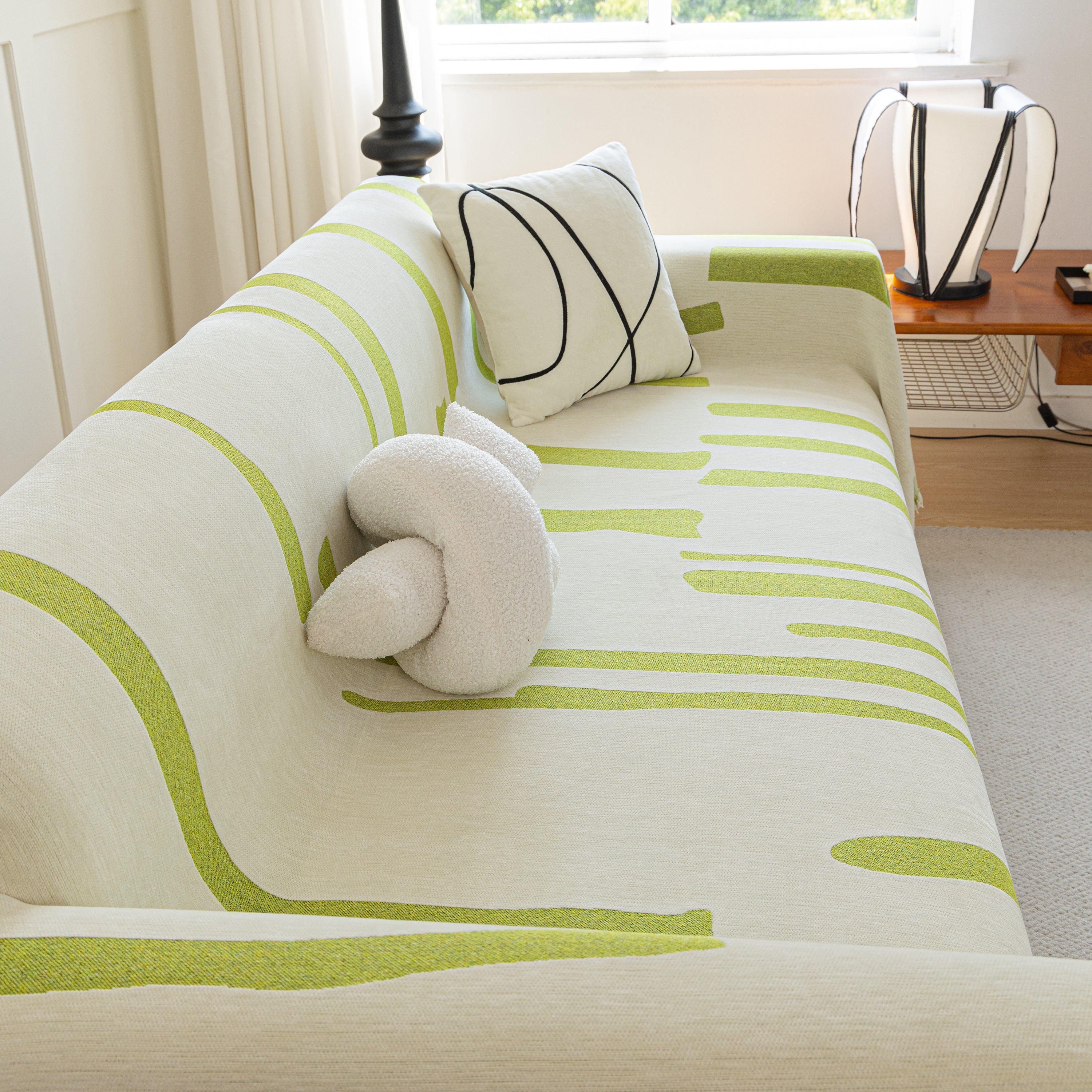 Soft Cozy Chenille Throw Cover For Couch With Tassel Accents, Dustproof Soft Throws For Sofa