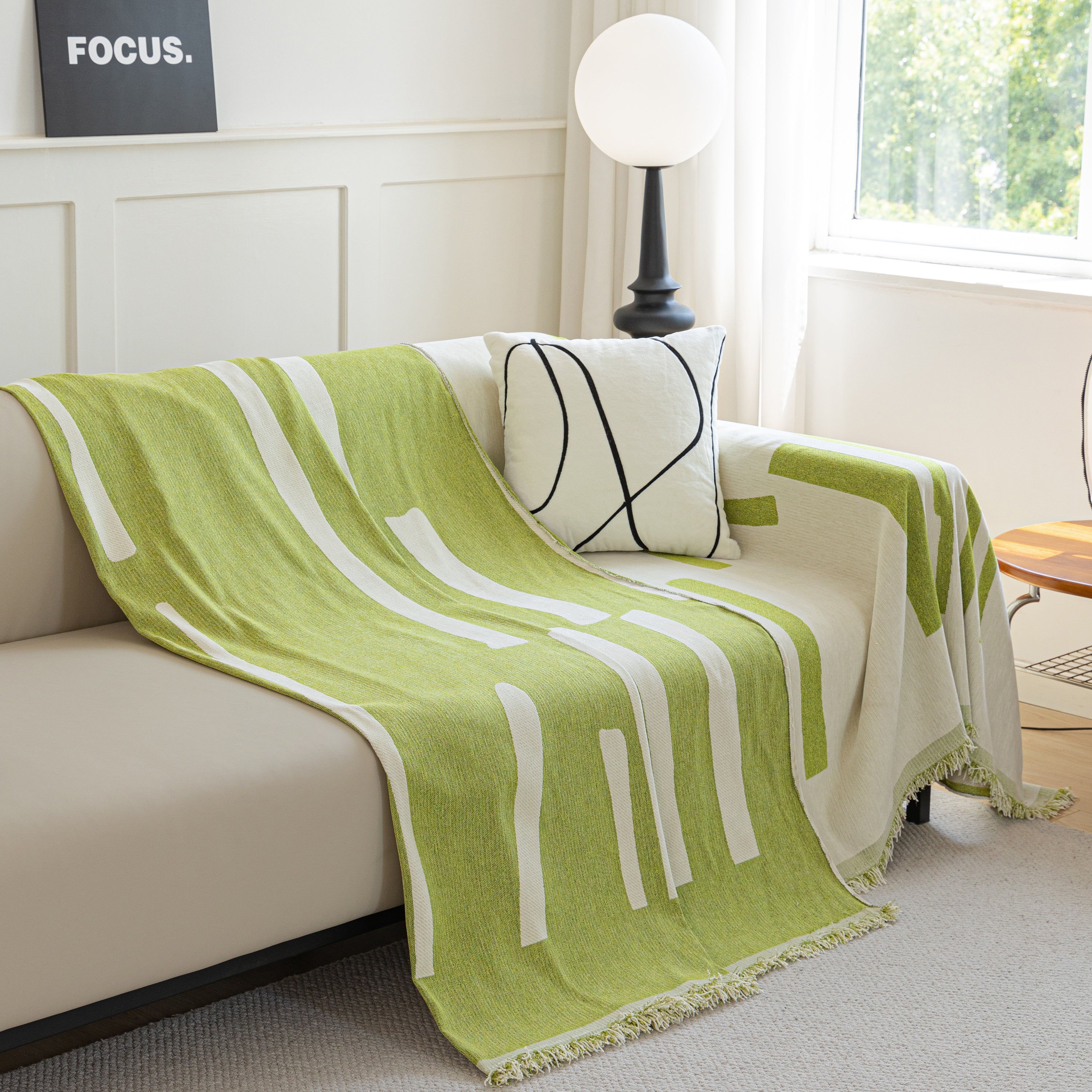 Soft Cozy Chenille Throw Cover For Couch With Tassel Accents, Dustproof Soft Throws For Sofa