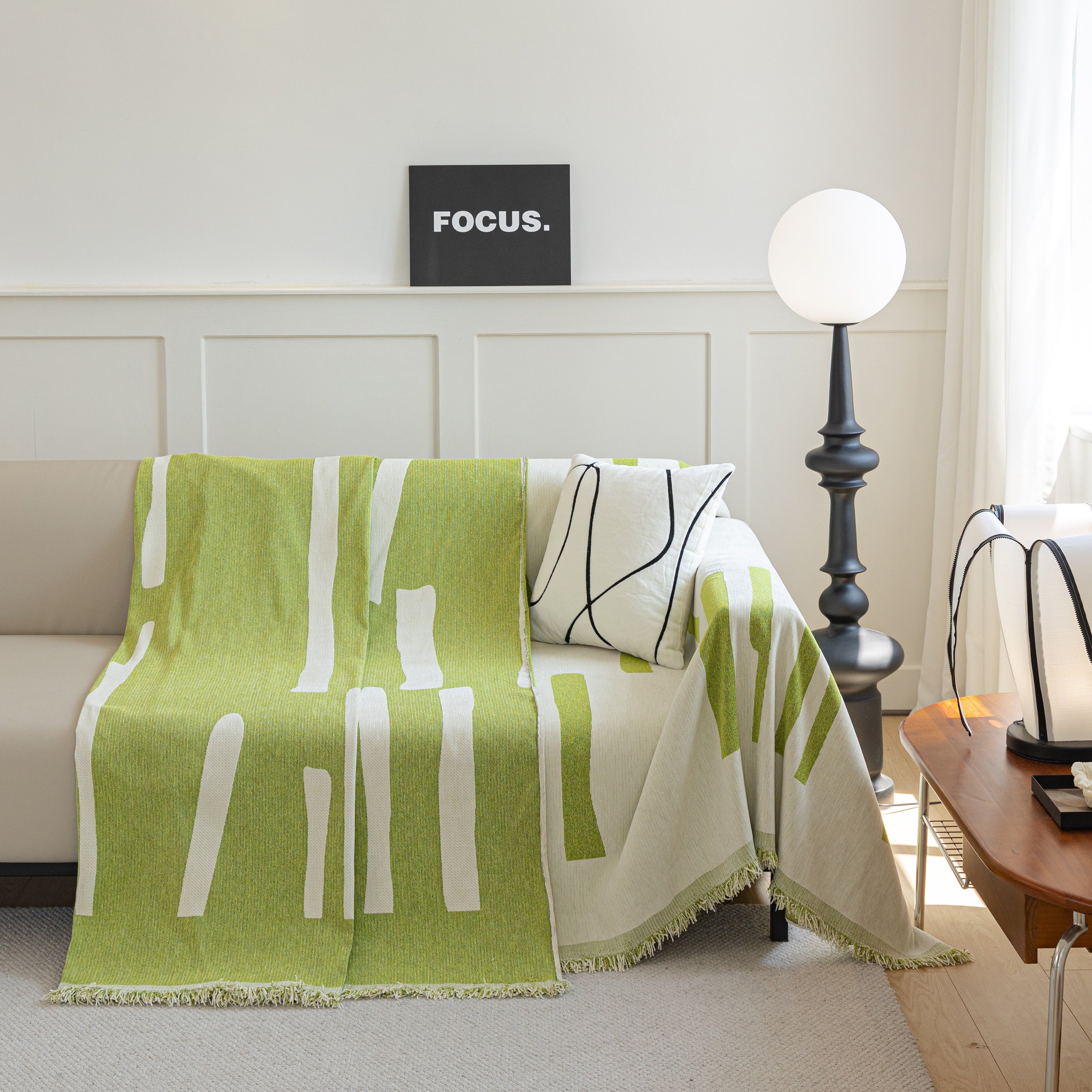 Soft Cozy Chenille Throw Cover For Couch With Tassel Accents, Dustproof Soft Throws For Sofa