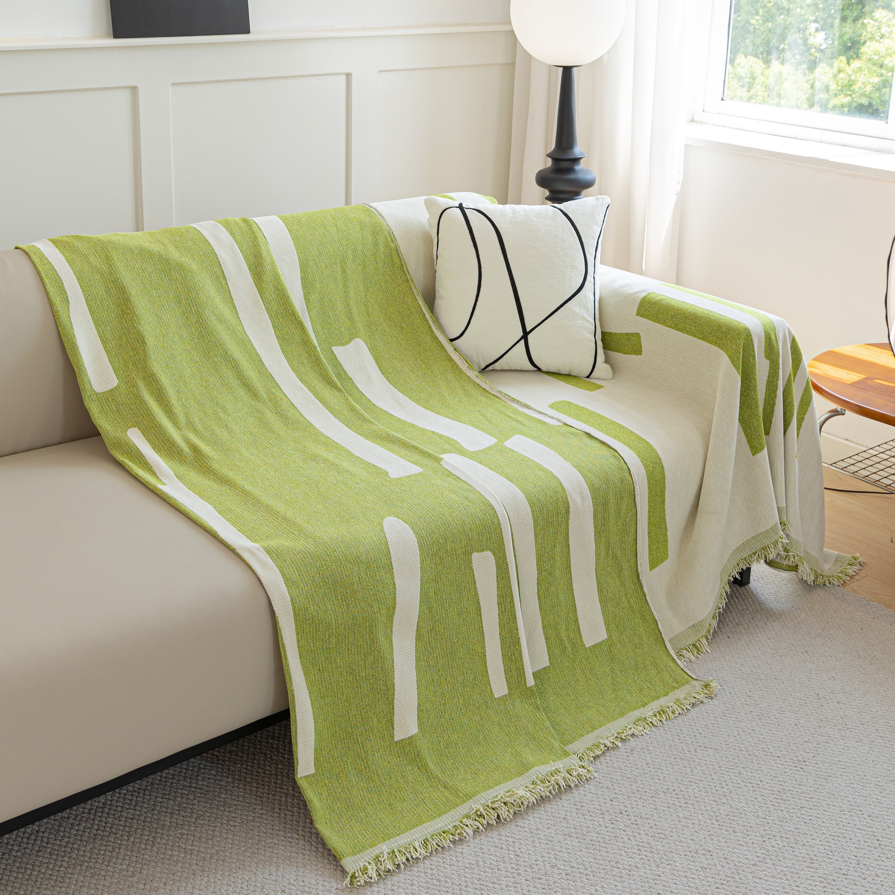 Soft Cozy Chenille Throw Cover For Couch With Tassel Accents, Dustproof Soft Throws For Sofa