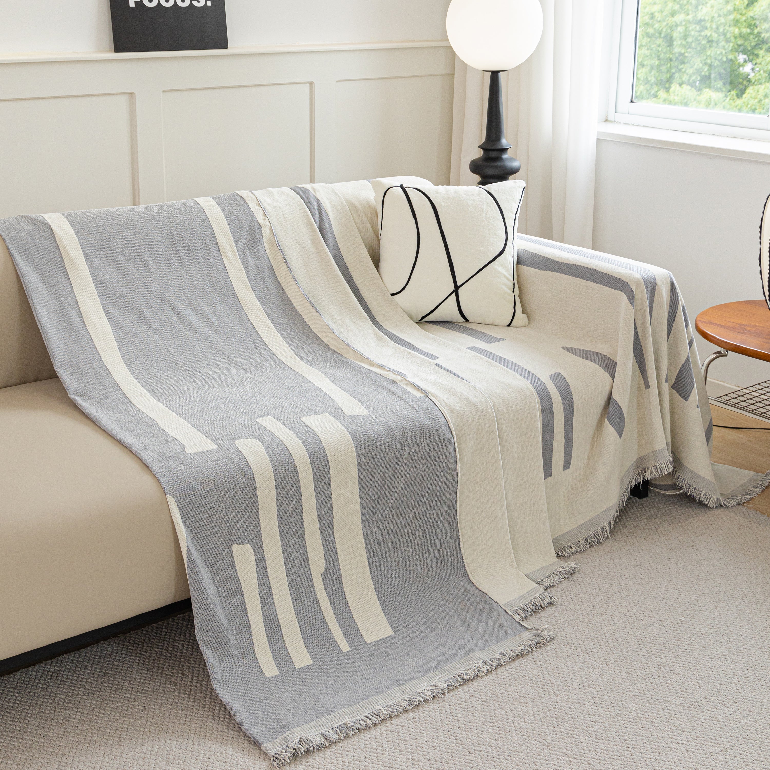 Soft Cozy Chenille Throw Cover For Couch With Tassel Accents, Dustproof Soft Throws For Sofa