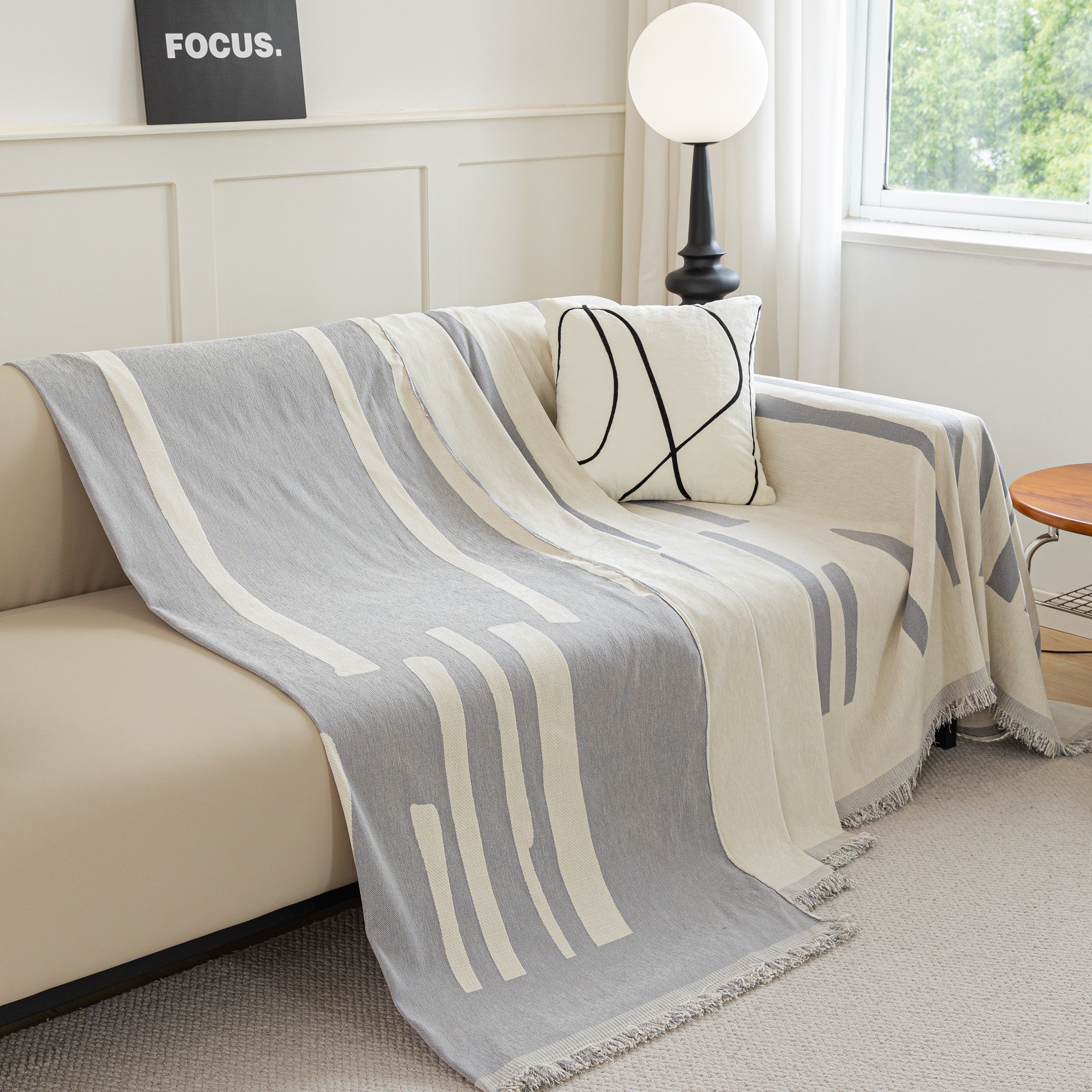 Soft Cozy Chenille Throw Cover For Couch With Tassel Accents, Dustproof Soft Throws For Sofa