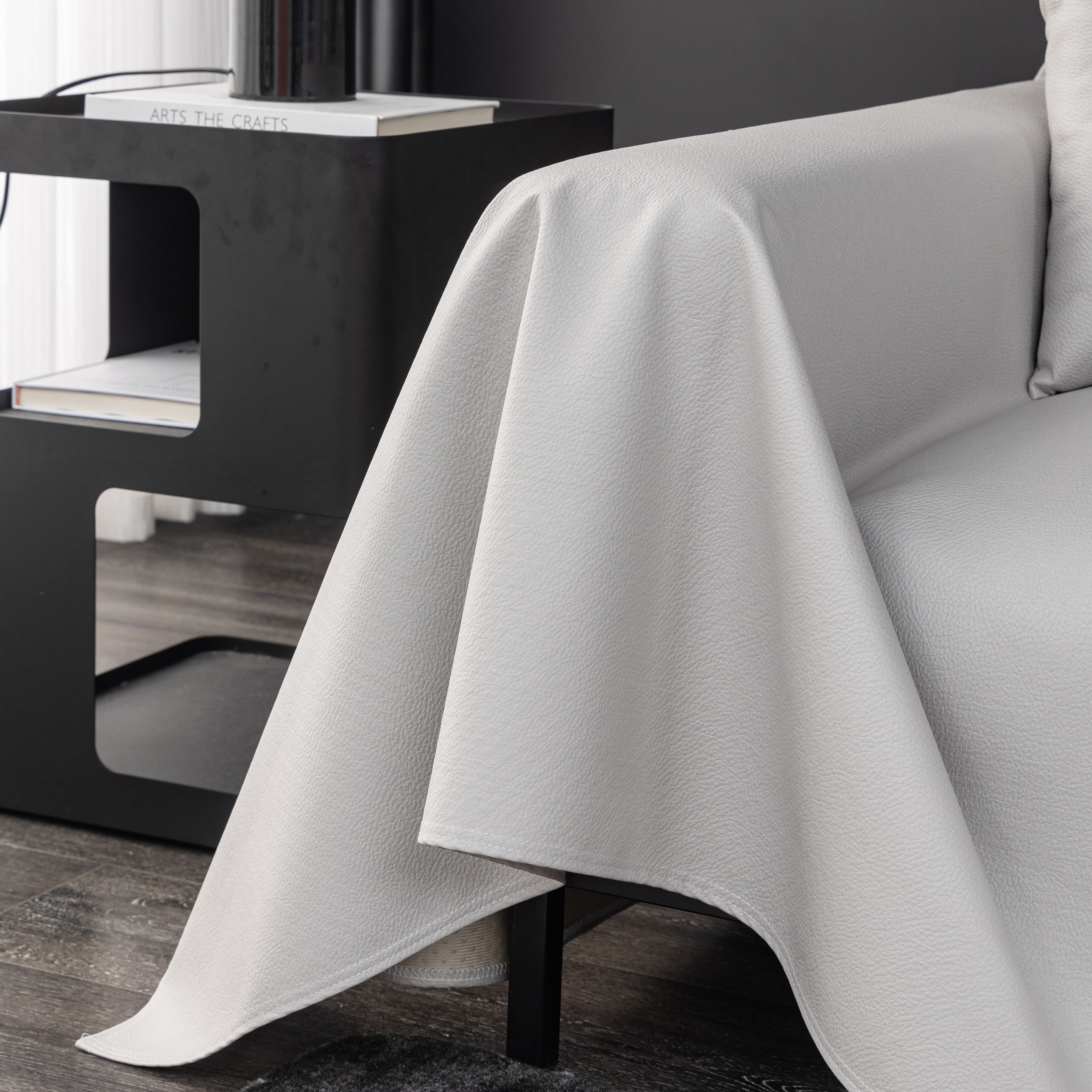 Waterproof Faux Leather Couch Throw Covers, Pet Couch Cover, Non Slip Furniture Covers For Leather Sofas