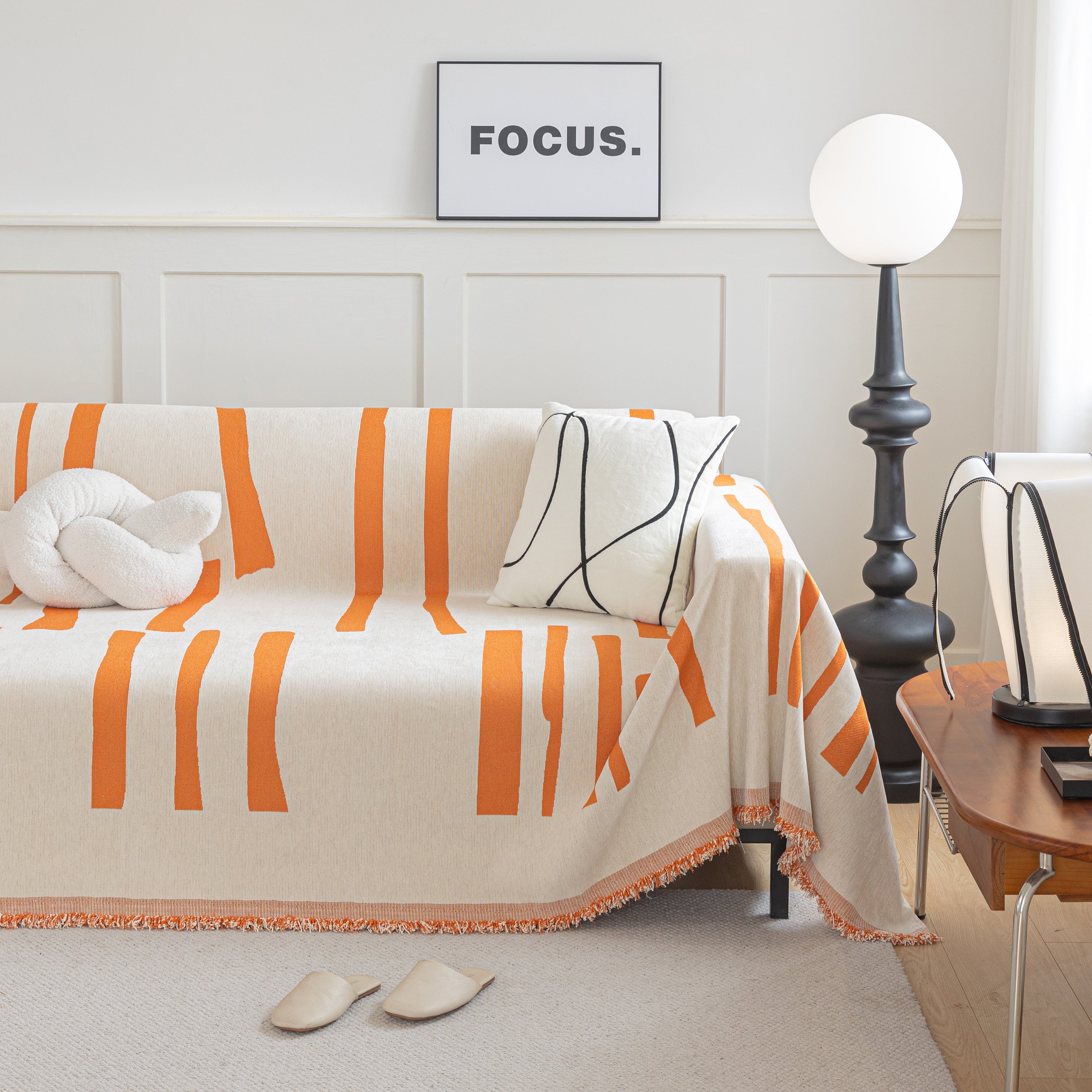 Soft Cozy Chenille Throw Cover For Couch With Tassel Accents, Dustproof Soft Throws For Sofa