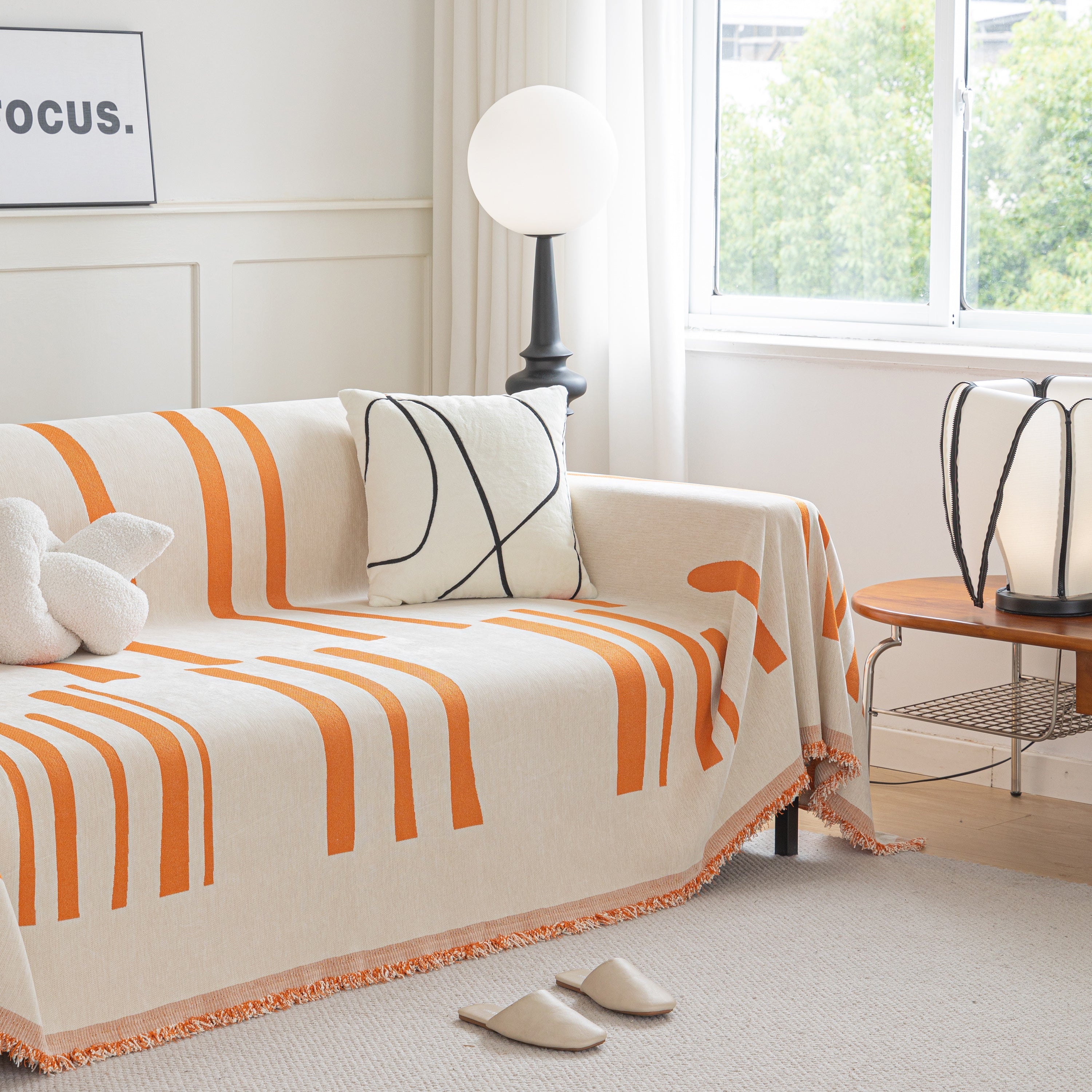 Soft Cozy Chenille Throw Cover For Couch With Tassel Accents, Dustproof Soft Throws For Sofa