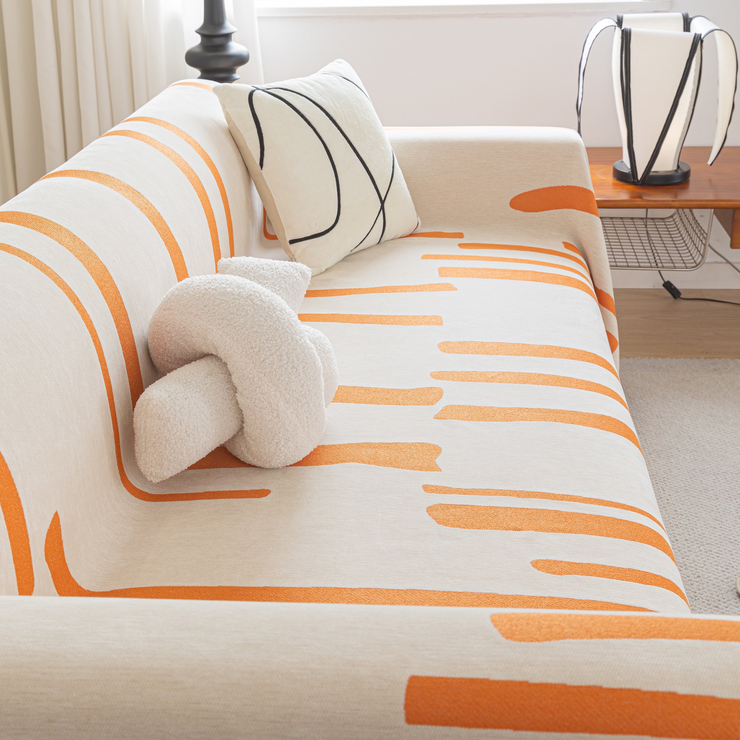 Soft Cozy Chenille Throw Cover For Couch With Tassel Accents, Dustproof Soft Throws For Sofa