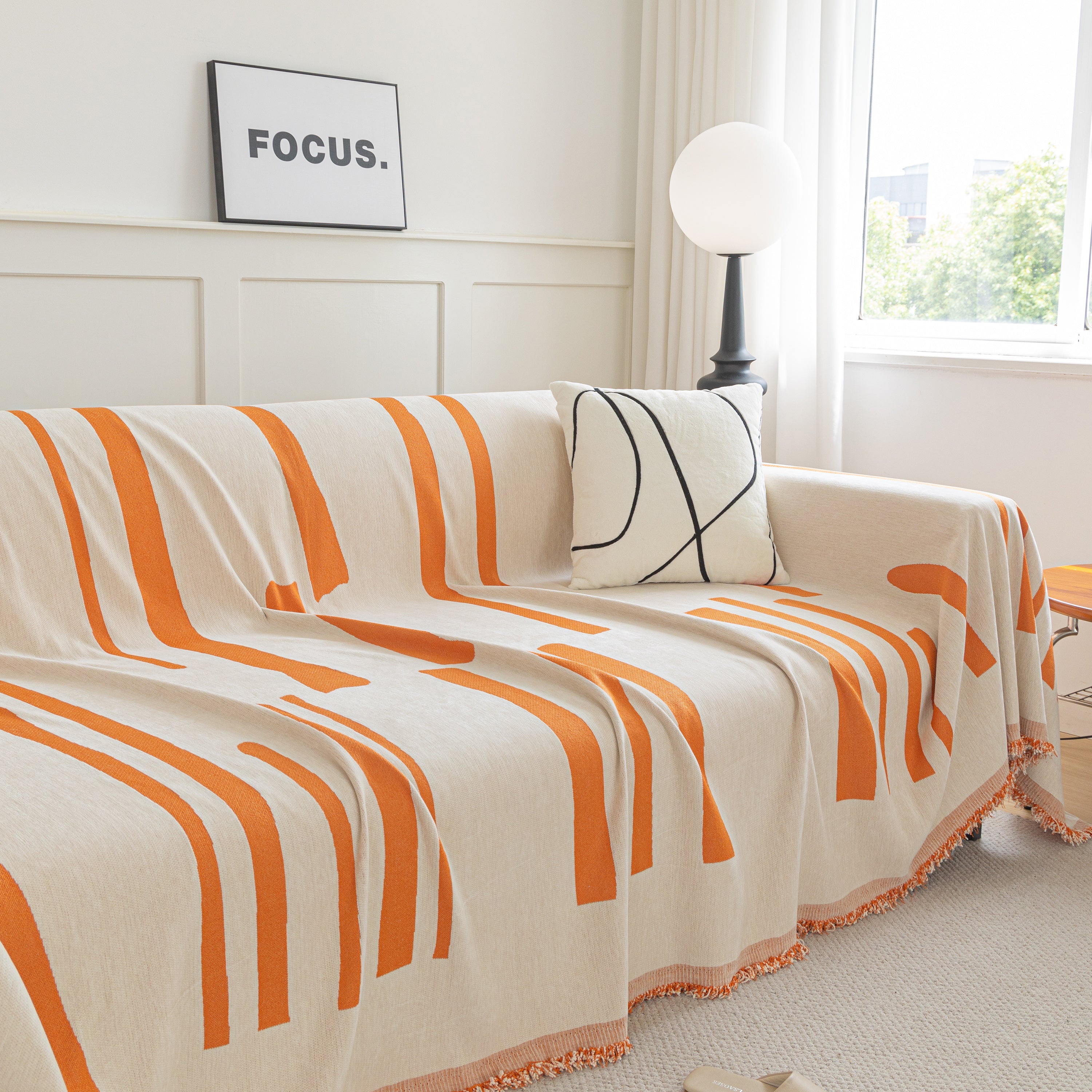 Soft Cozy Chenille Throw Cover For Couch With Tassel Accents, Dustproof Soft Throws For Sofa
