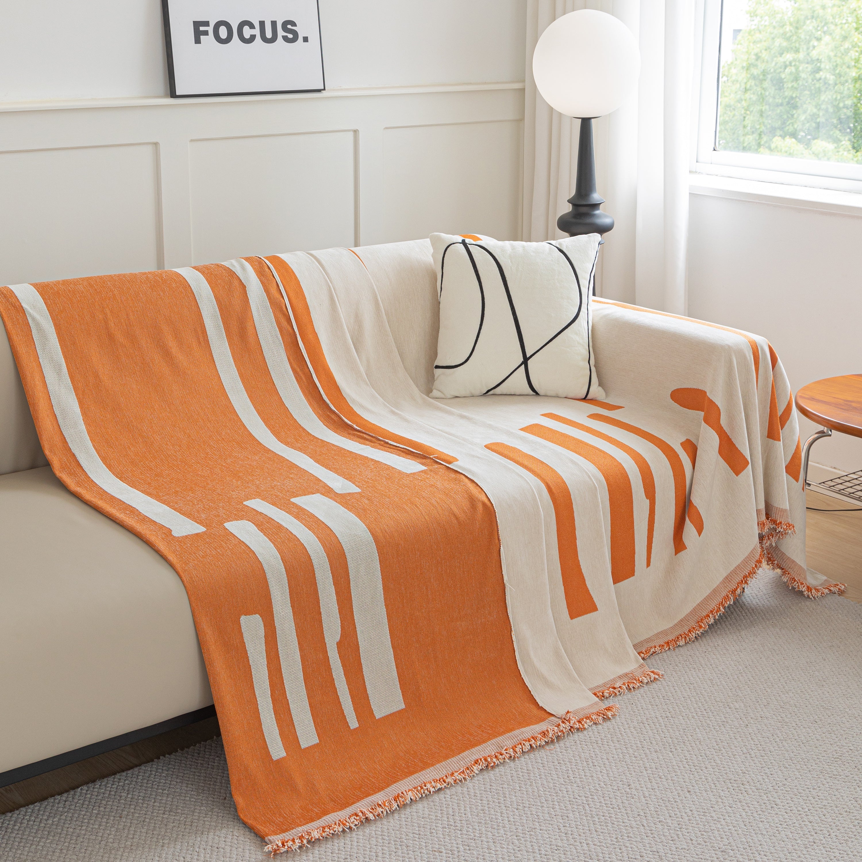 Soft Cozy Chenille Throw Cover For Couch With Tassel Accents, Dustproof Soft Throws For Sofa