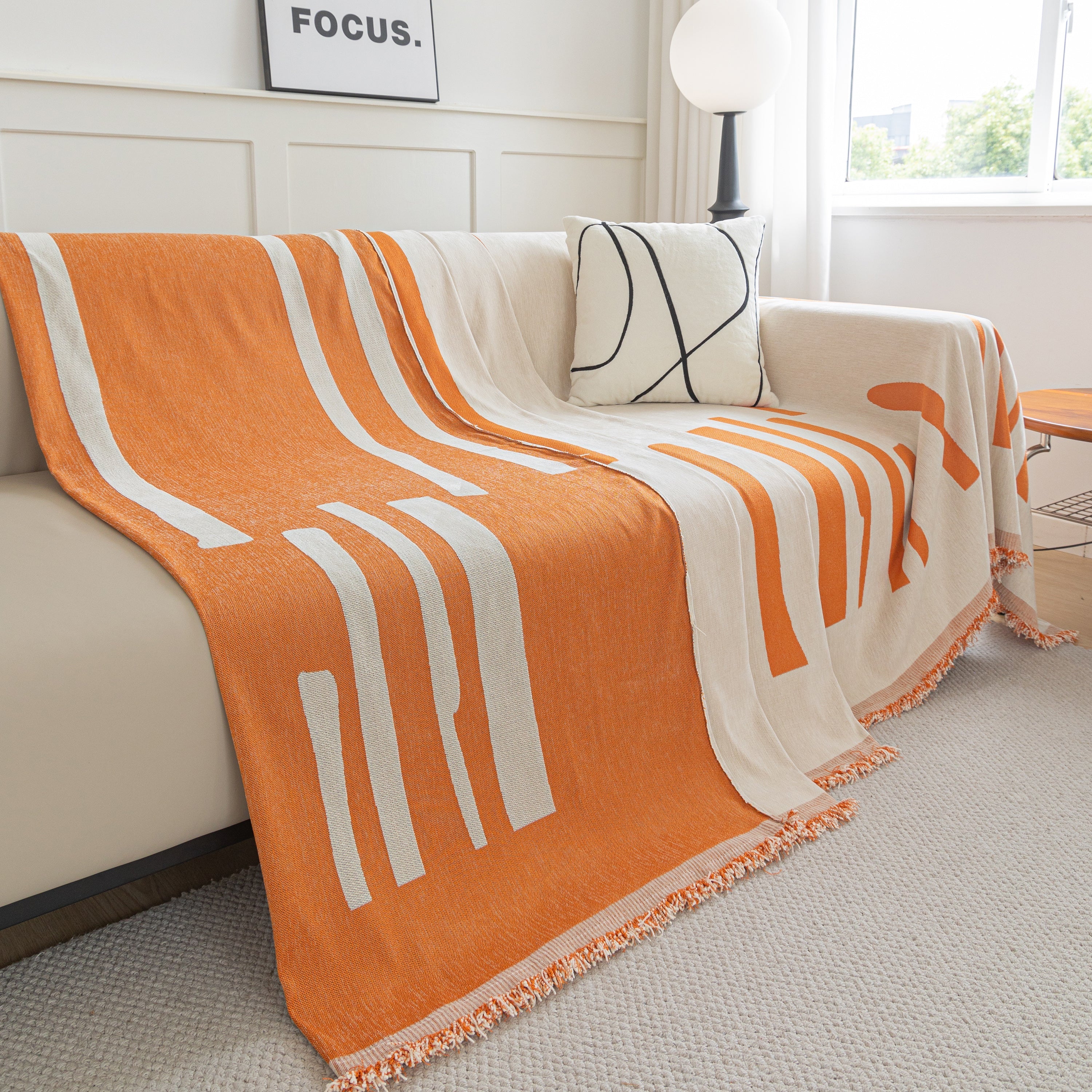 Soft Cozy Chenille Throw Cover For Couch With Tassel Accents, Dustproof Soft Throws For Sofa