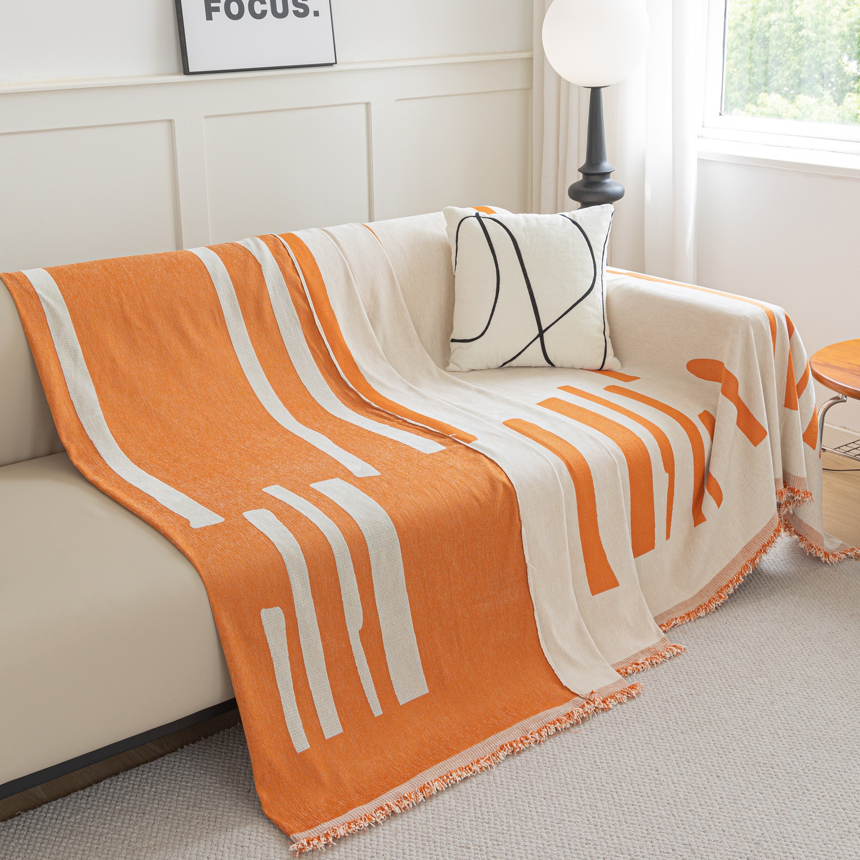 Soft Cozy Chenille Throw Cover For Couch With Tassel Accents, Dustproof Soft Throws For Sofa