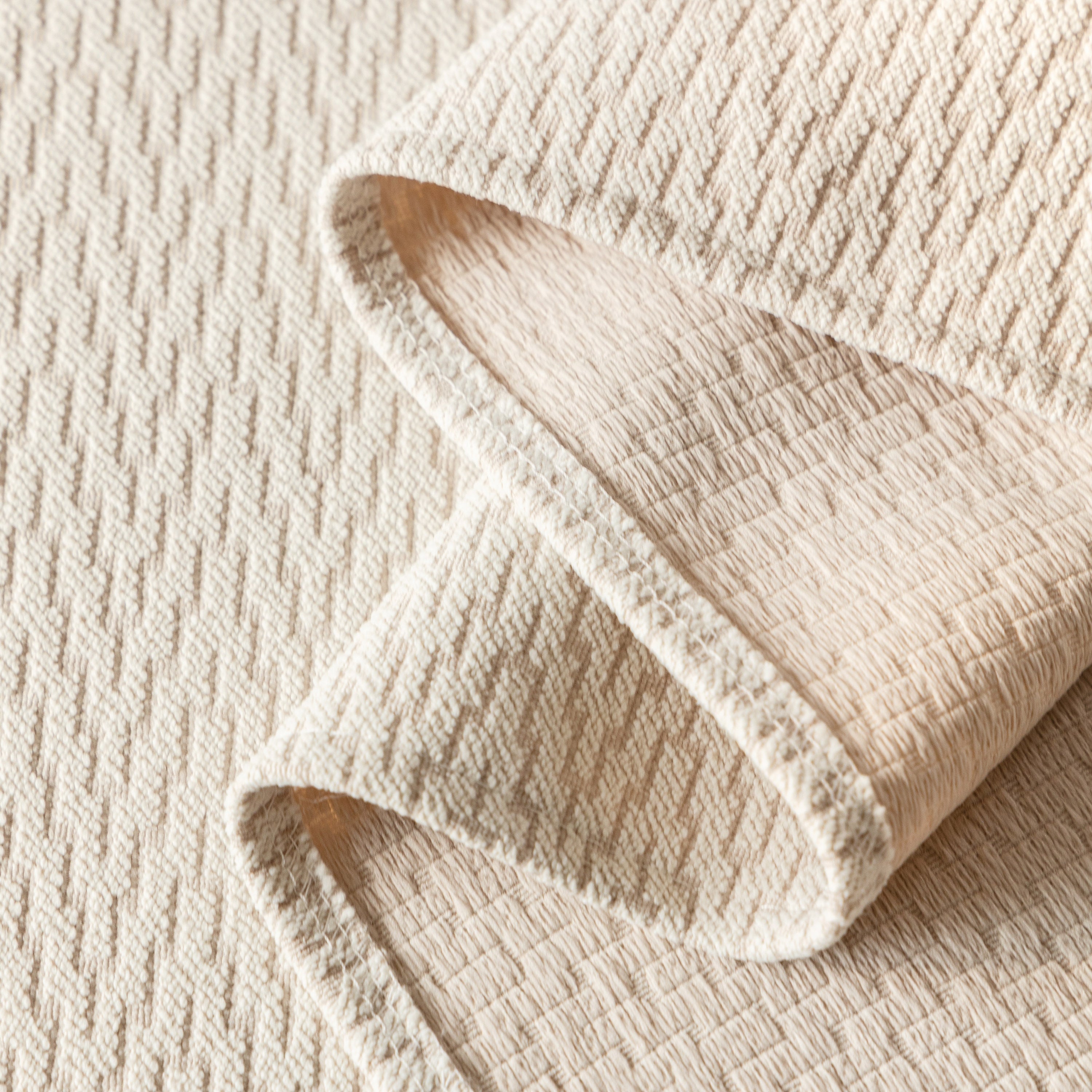 Herringbone Textured Sofa Throw Blanket, Durable Pet Friendly Modern Couch Slipcover