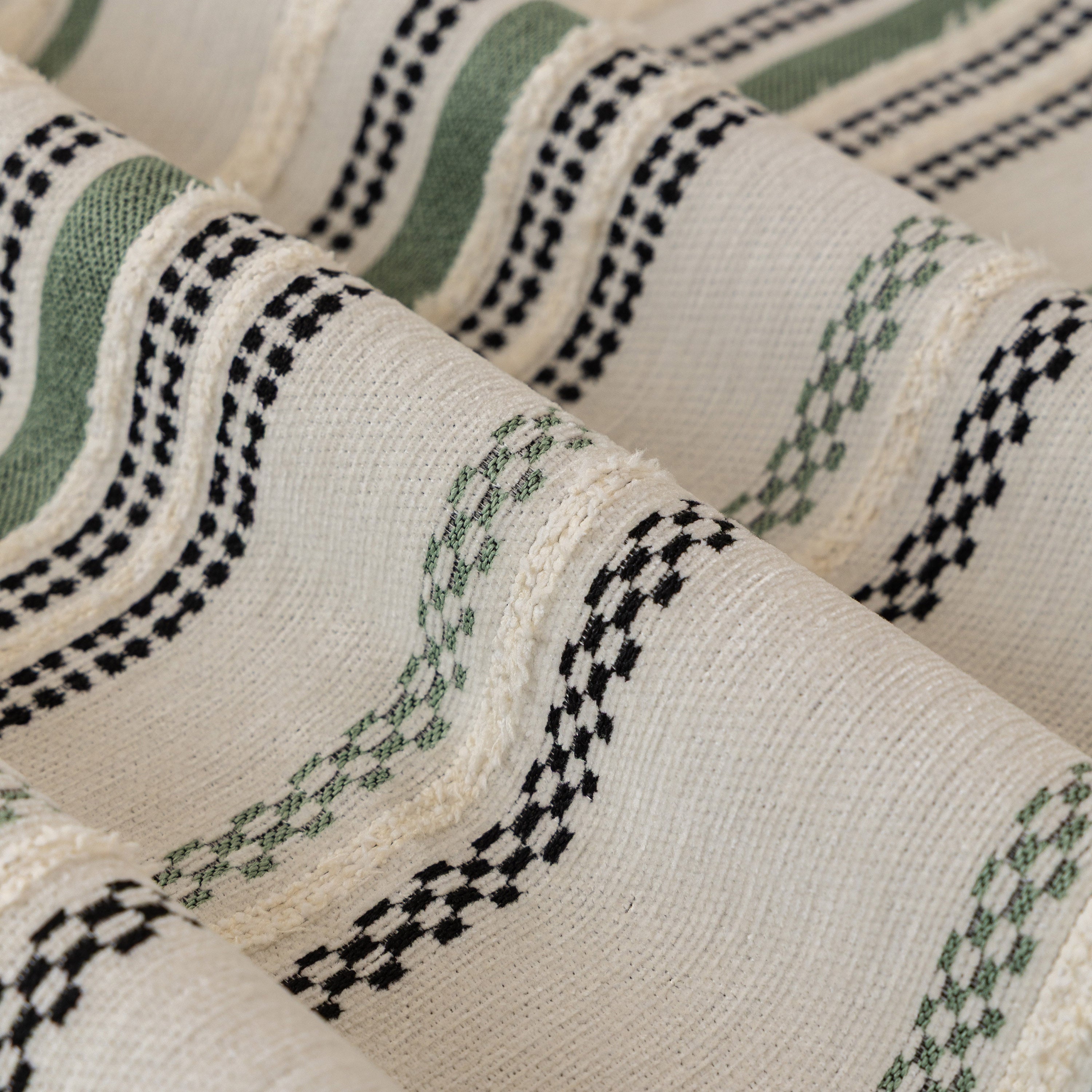 Boho Striped Couch Cover With Sheer Ruffle Skirt, Decorative Couch Throw Blanket