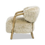 33" Upholstered Armchair with Solid Oak Frame and Ergonomic Design