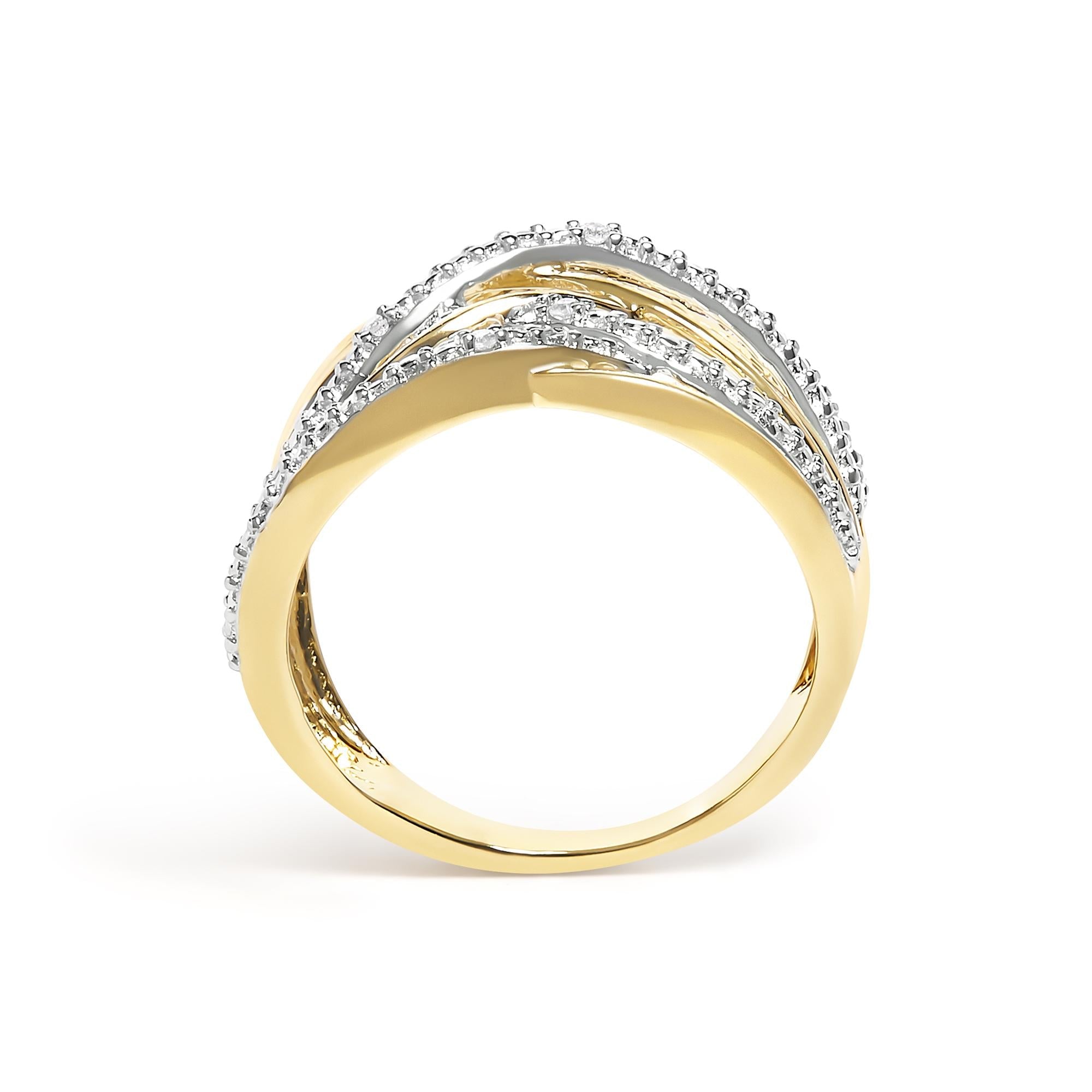 .925 Sterling Silver Diamond Accent Crossover Ring (i-j Color, I2-i3 Clarity)