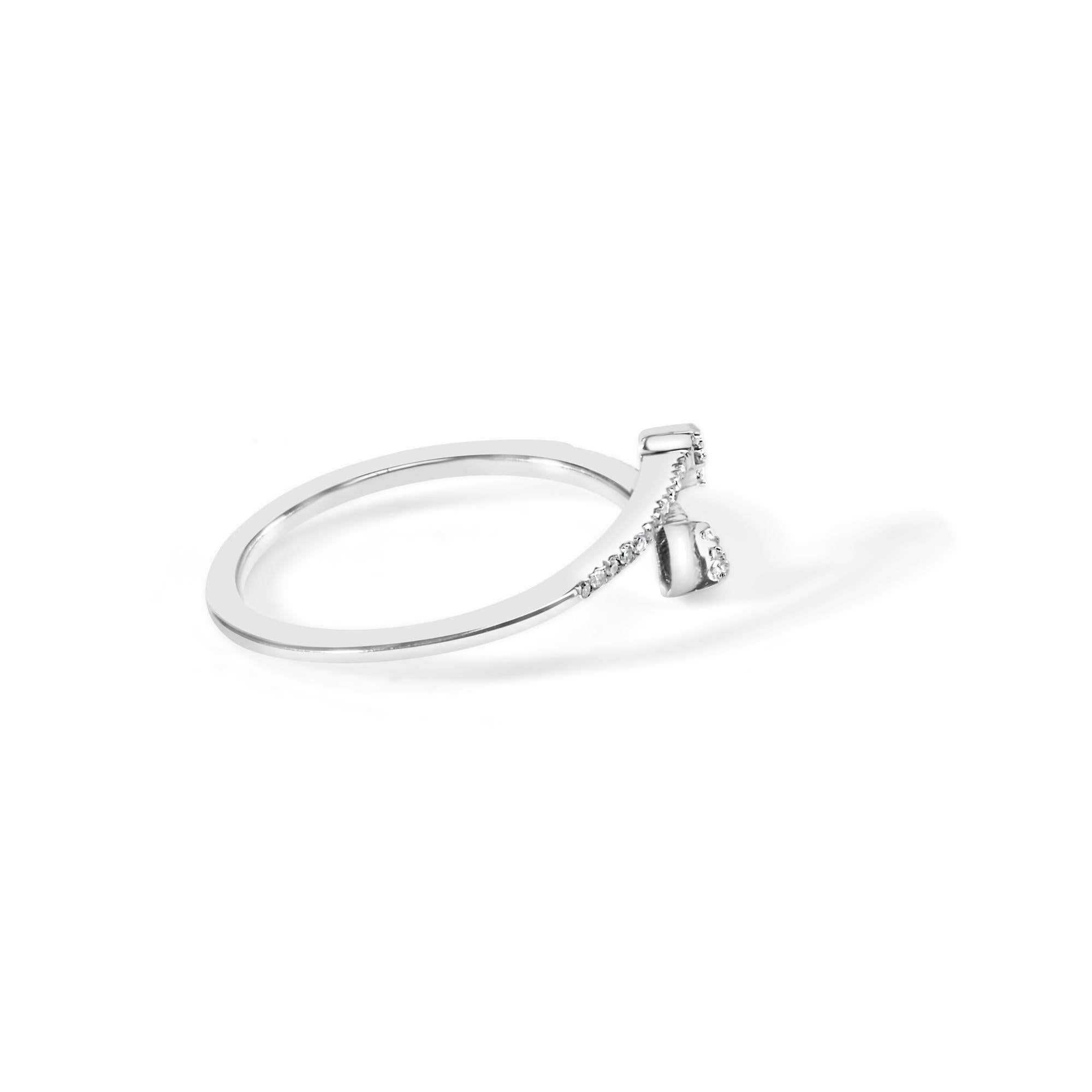 .925 Sterling Silver 1/5 Cttw Diamond Double Arrowhead Open Ring (i-j Color, I2-i3 Clarity)