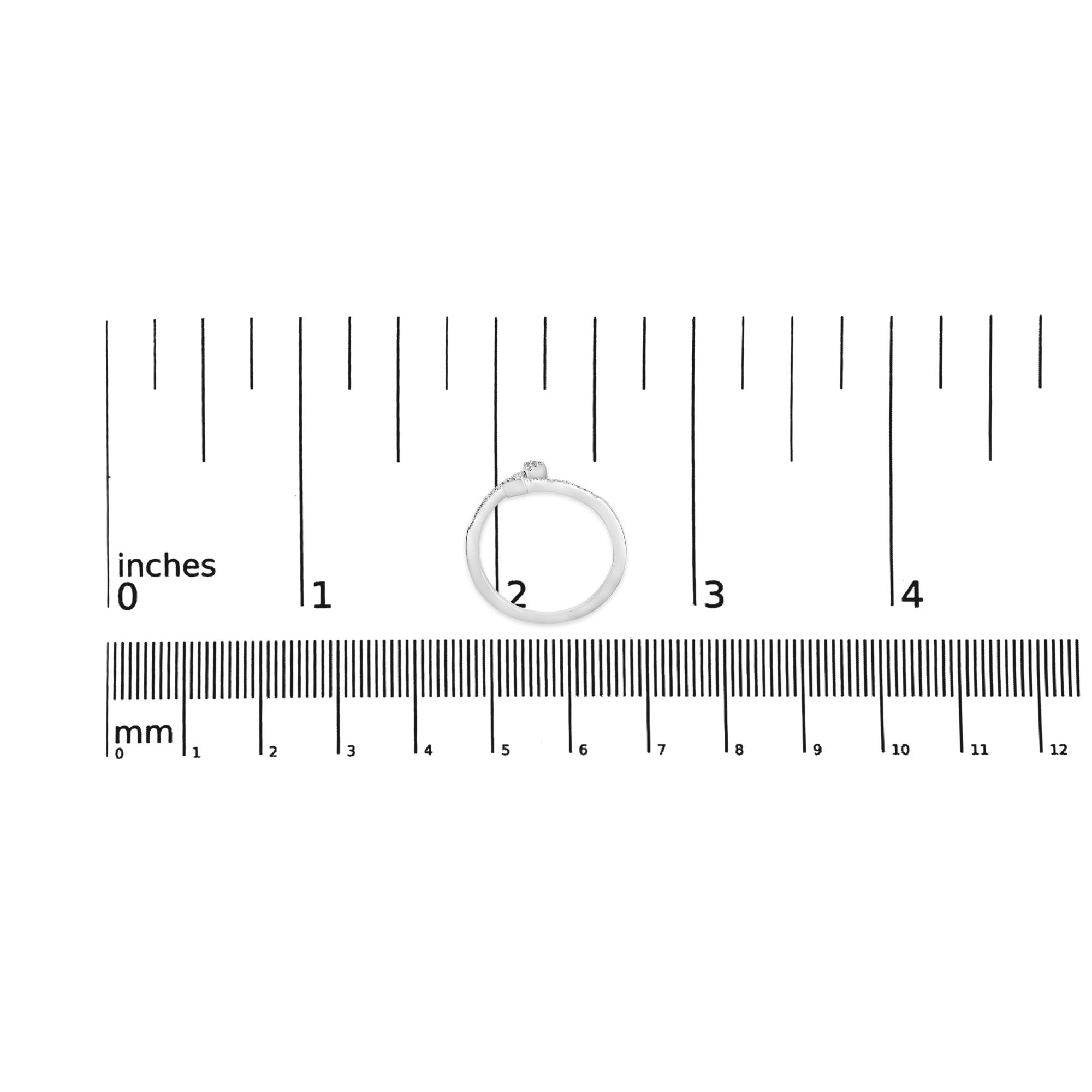 .925 Sterling Silver 1/5 Cttw Diamond Double Arrowhead Open Ring (i-j Color, I2-i3 Clarity)