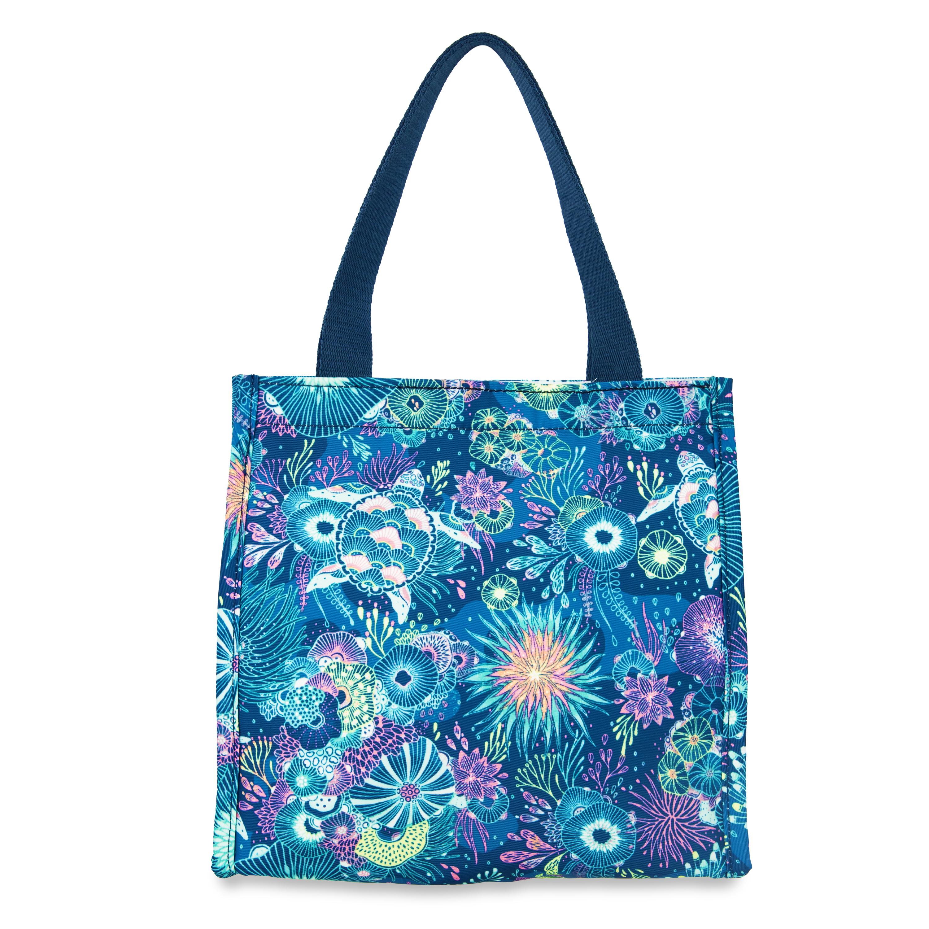 The Sak On The Go Lunch Bag Tote - EcoTwill - Royal Blue Seascape