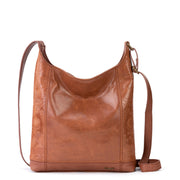 The Sak De Young Crossbody - Leather - Tobacco Floral Embossed
