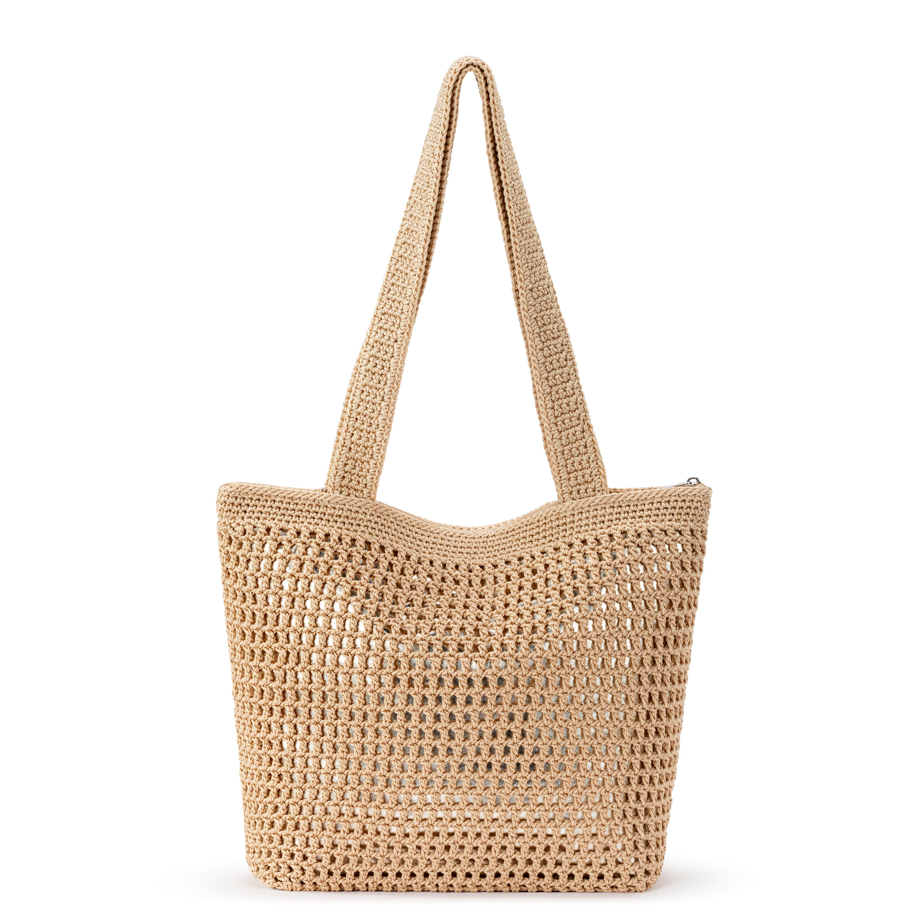Casual Classics Tote - Hand Crochet - Bamboo With Gold