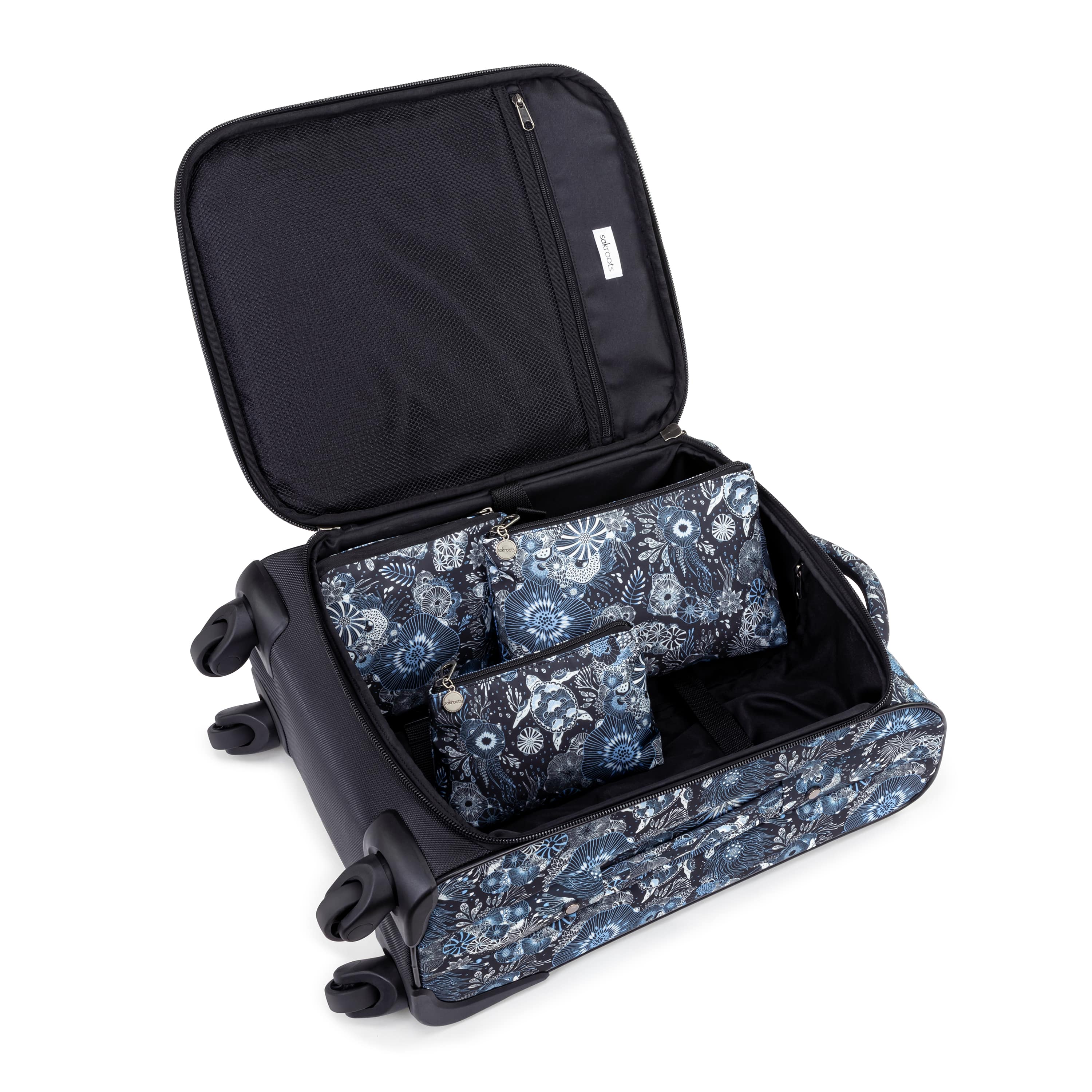 On The Go 21" Spinner Luggage Bundle - EcoTwill - Midnight Seascape