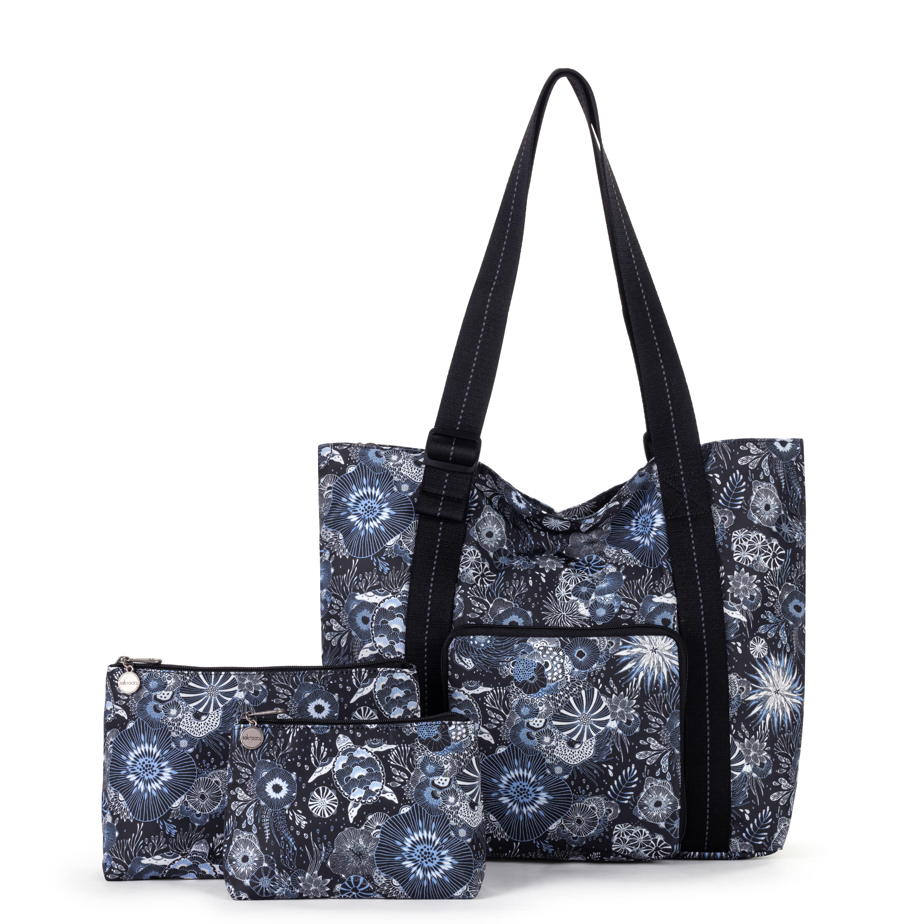 On The Go 21" Spinner Luggage Bundle - EcoTwill - Midnight Seascape