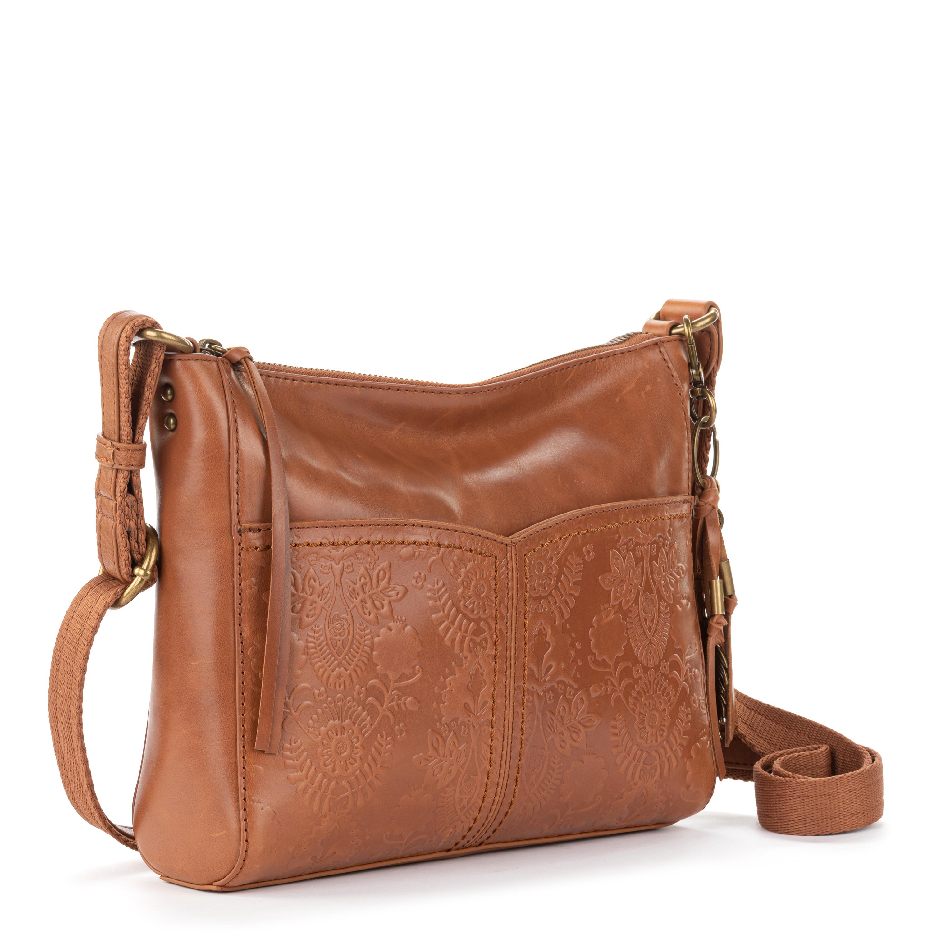 The Sak Alameda Crossbody - Leather - Tobacco Floral Embossed