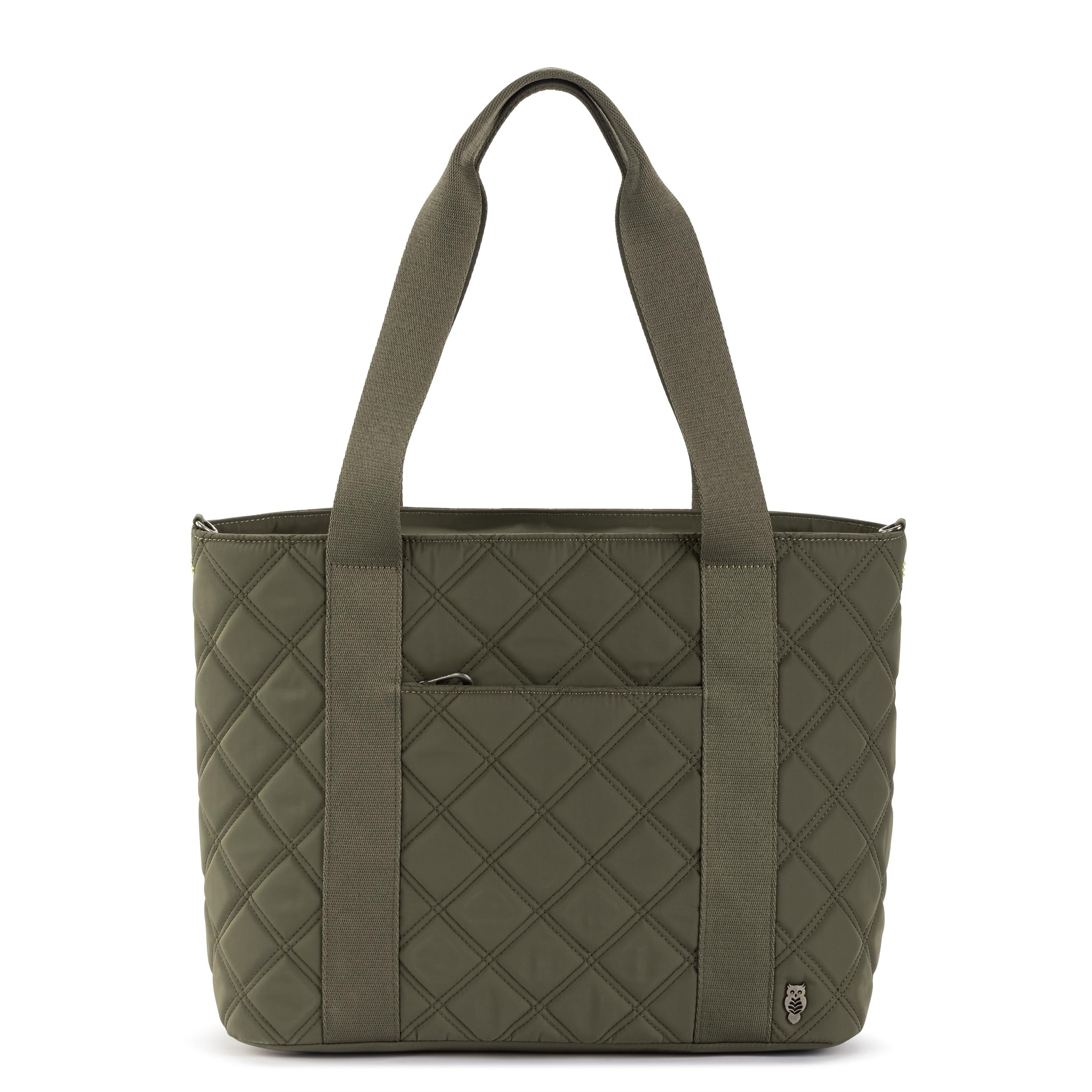 The Sak Arlo Large Tote - EcoTwill - Olive Diamond Quilted