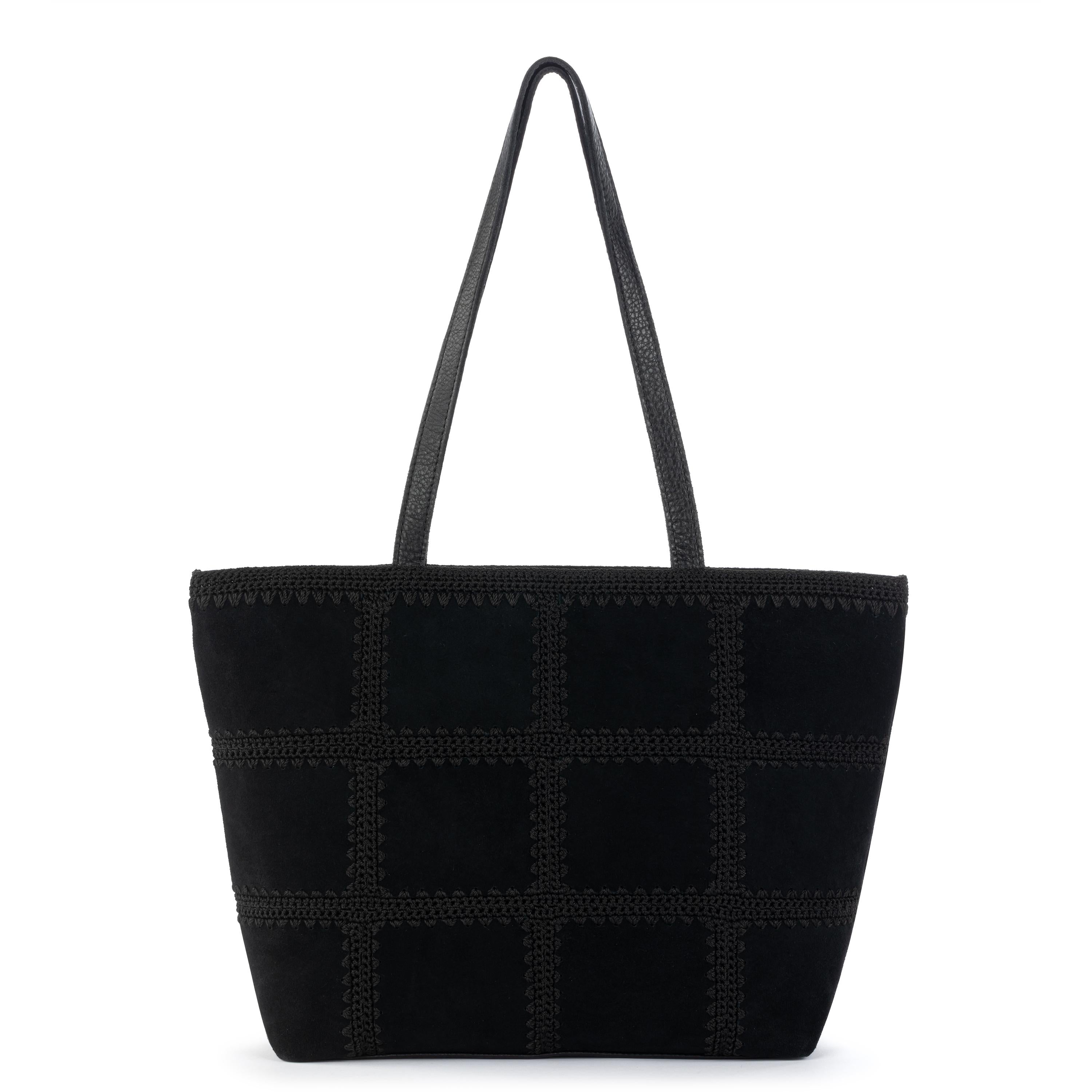 The Sak Metro Tote - Leather - Black Suede Patch