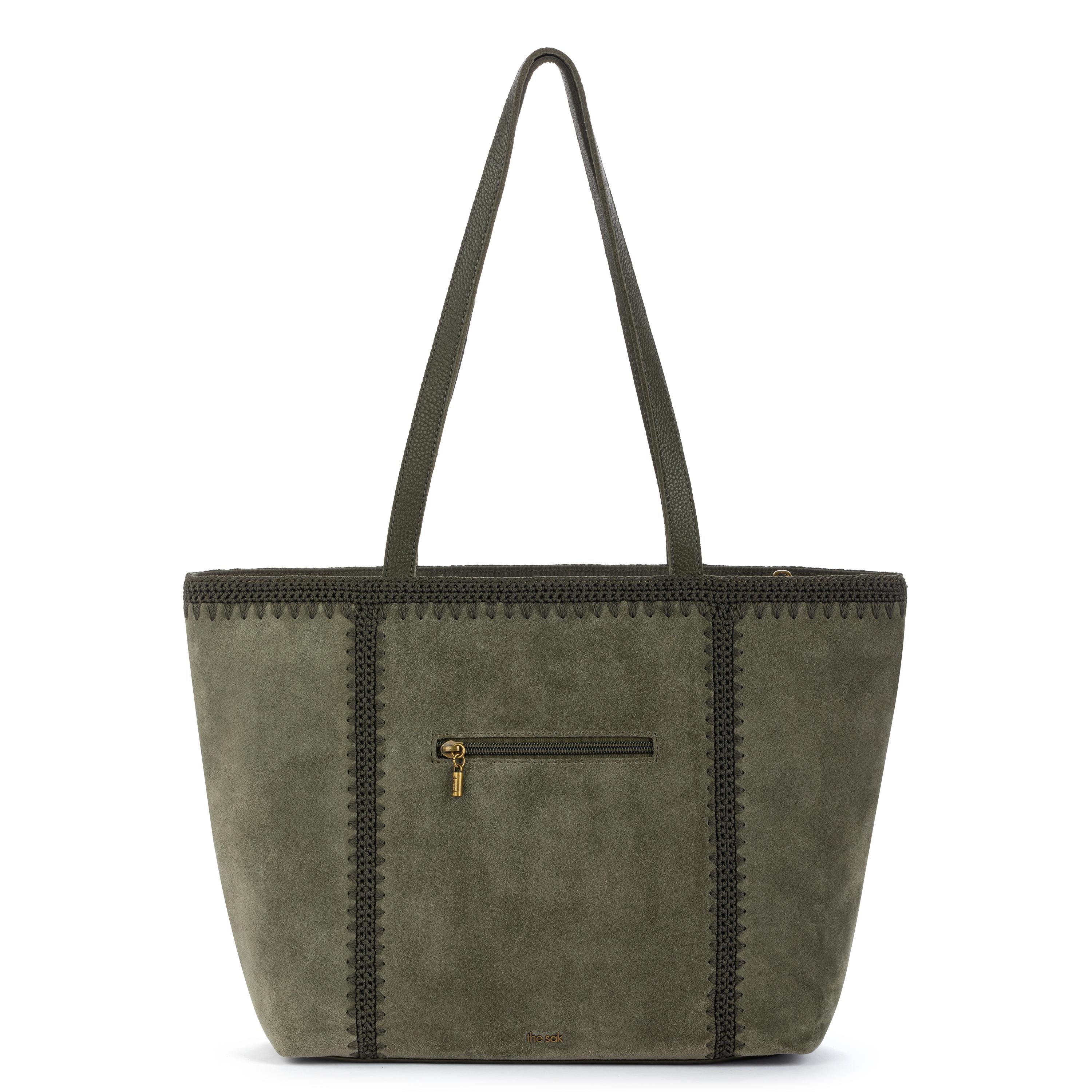 The Sak Metro Tote - Leather - Moss Suede Patch