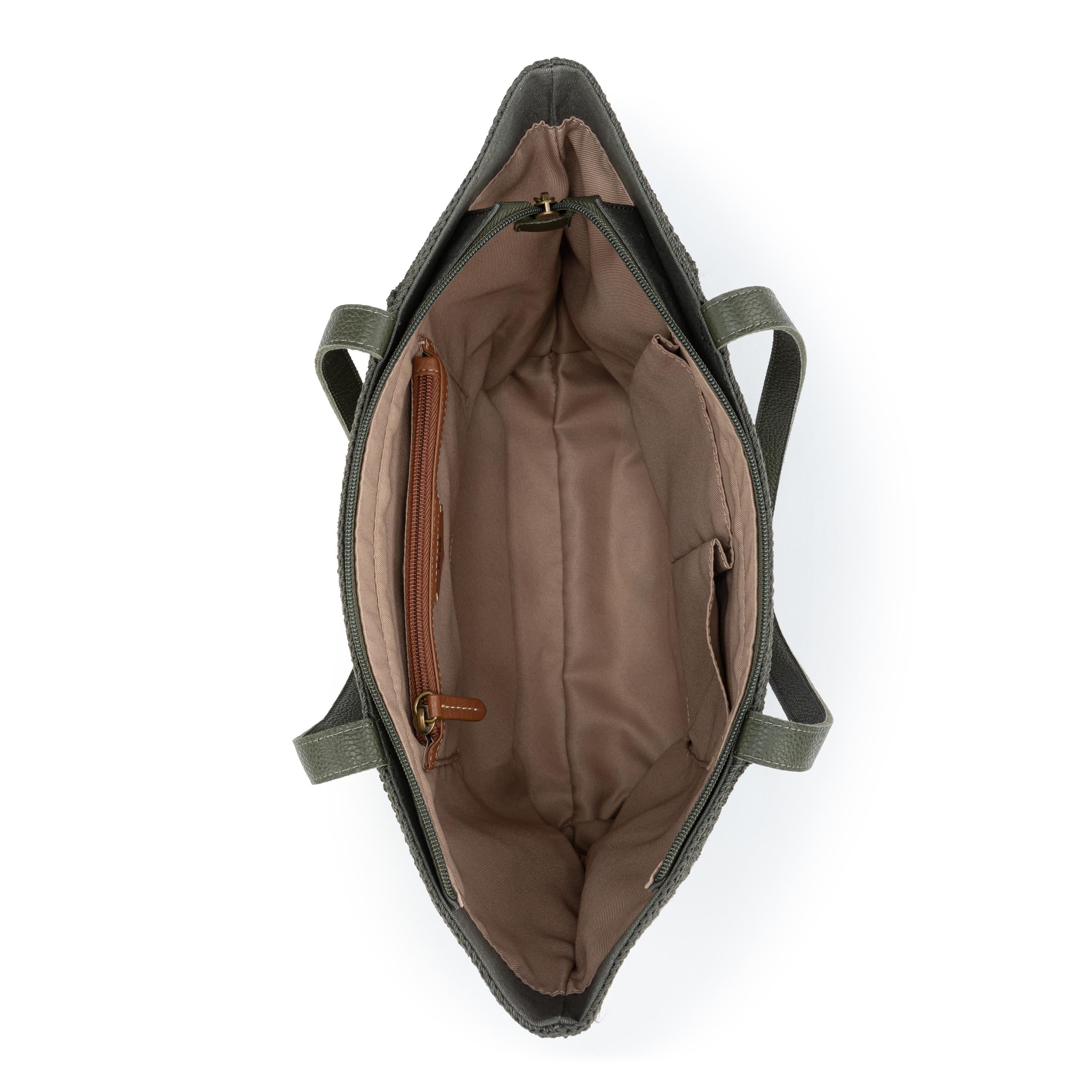 The Sak Metro Tote - Leather - Moss Suede Patch