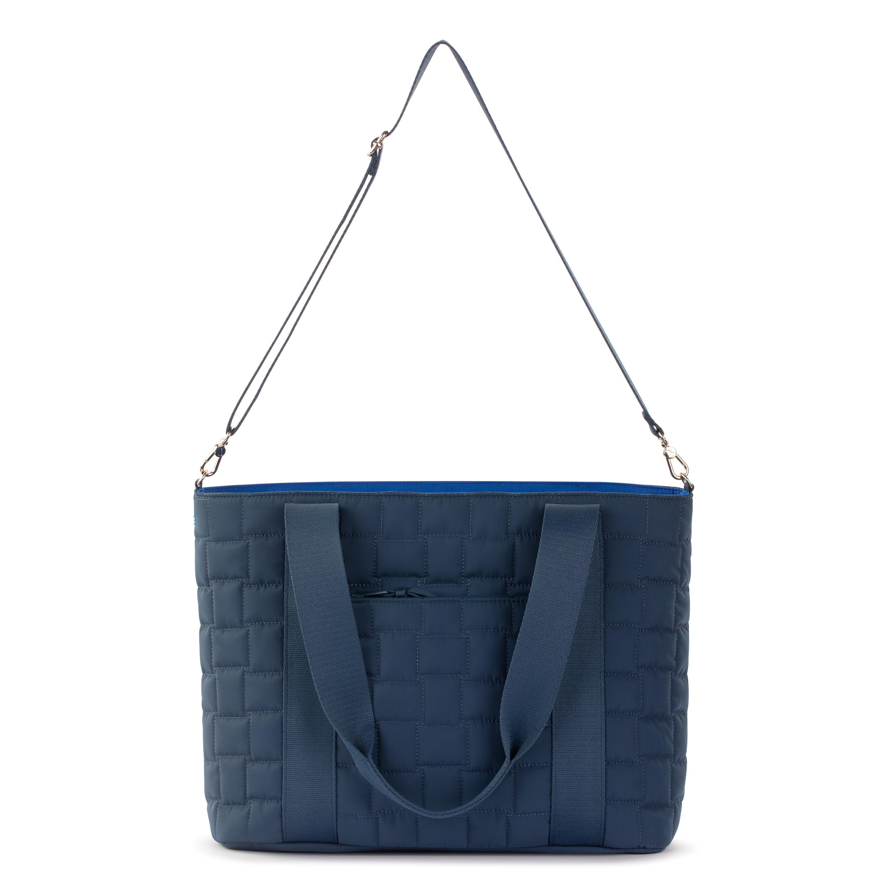 The Sak Arlo Large Tote - EcoTwill - Indigo Woven Quilted