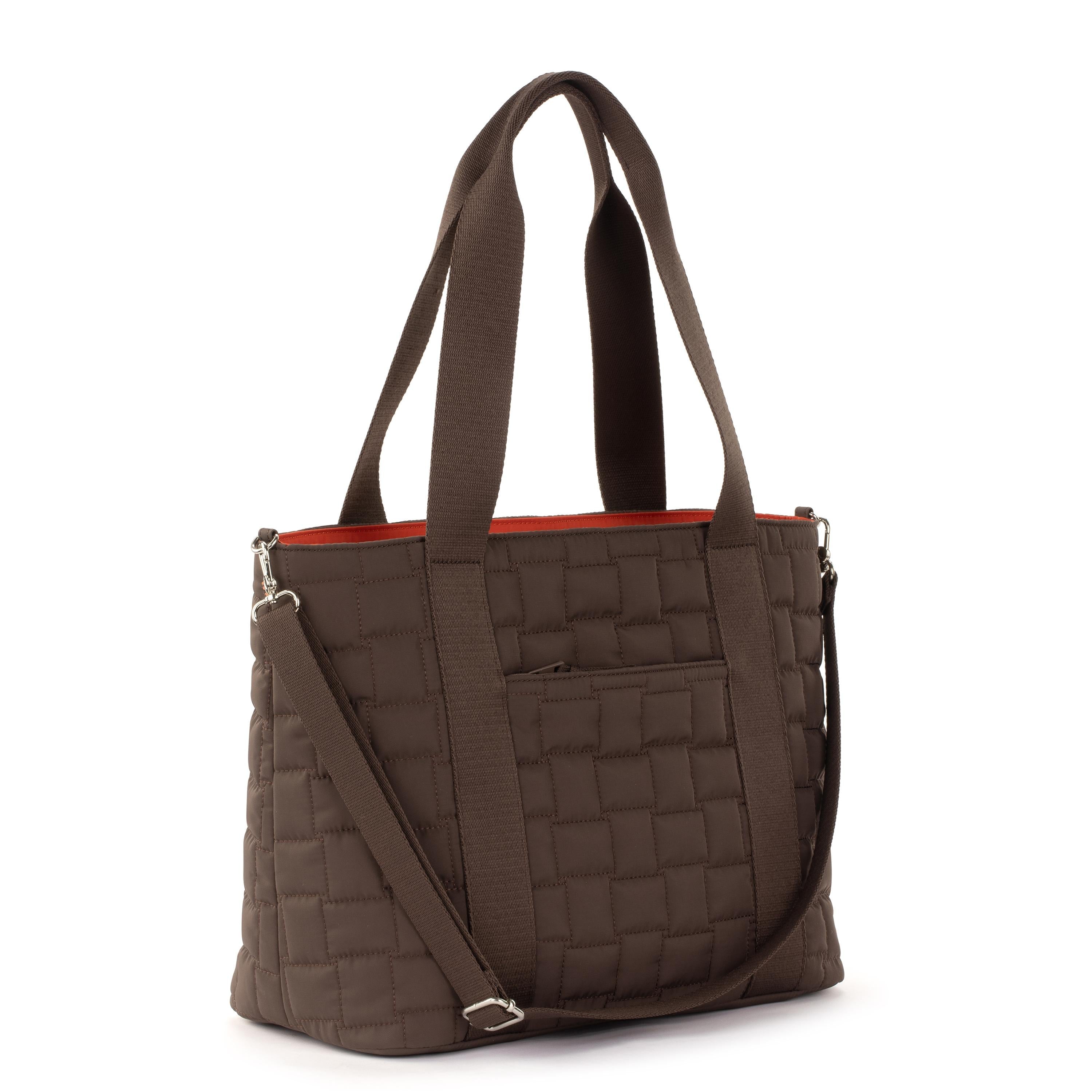 The Sak Arlo Large Tote - Ecotwill - Mahogany Woven Quilted