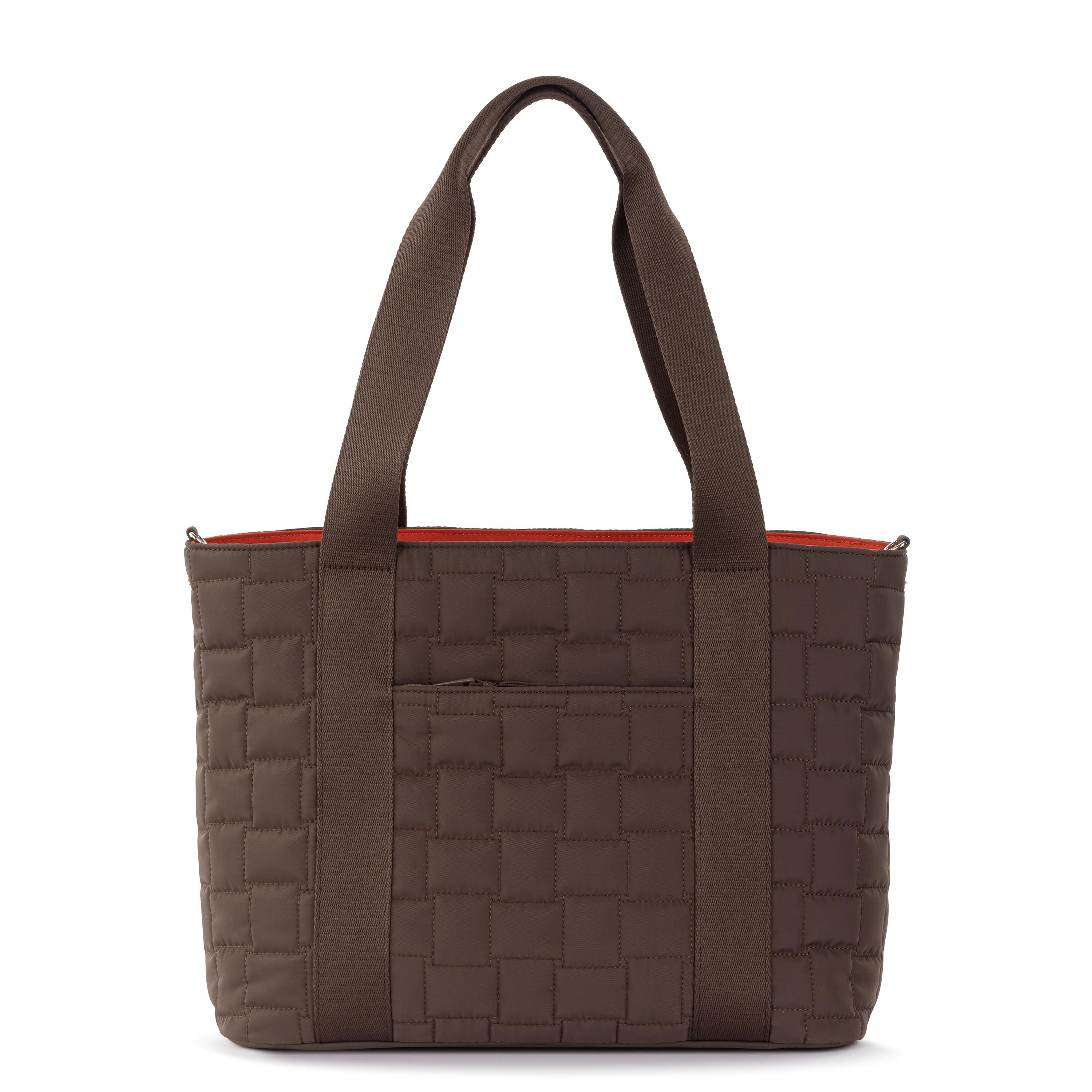 The Sak Arlo Large Tote - EcoTwill - Mahogany Woven Quilted