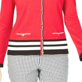 Karen Scott Women's Resort Stripe Hem Cardigan Red Size 2 Extra Large
