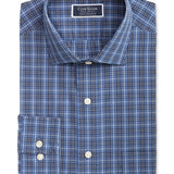 Club Room Men's Heritage Regular-Fit Performance Stretch Plaid Dress Shirt Size 16.5x34-35