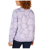 Karen Scott Women's Floral-Print Sweatshirt Lilac Size Medium