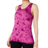 Ideology Women's Tie-Dyed Lattice-Back Tank Top Sweet Tart Size Small
