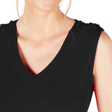 JM Collection Women's Petite Grommet-Shoulder Sheath Dress Black Size Small