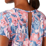 Ideology Women's Wall Flower Printed Keyhole-Back Top Size Small