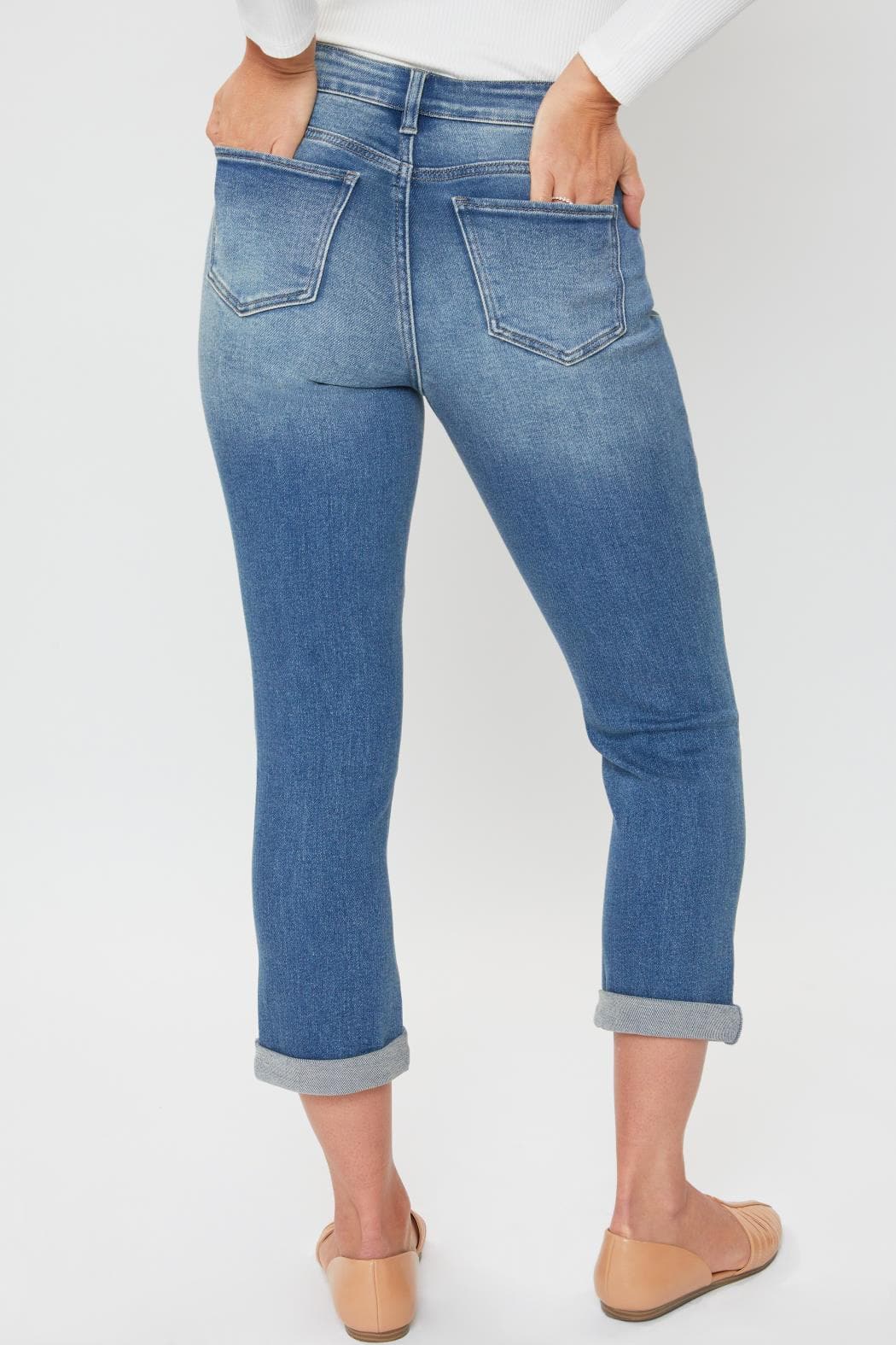 Women's Petite High Rise Vintage Slim Straight Cuff Jean